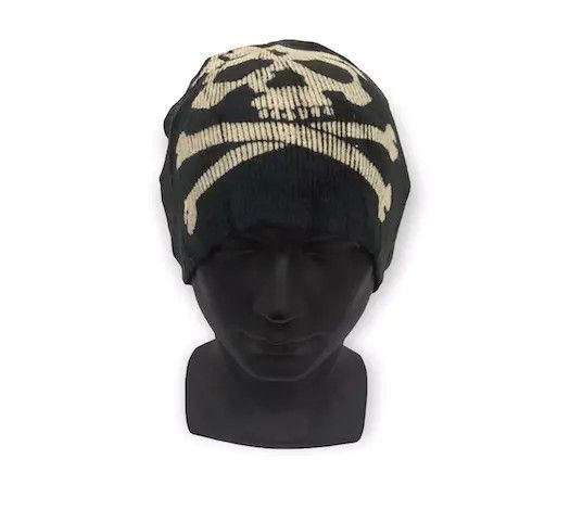 image of Skull Fullprint Punk Beanie Hat, Men's