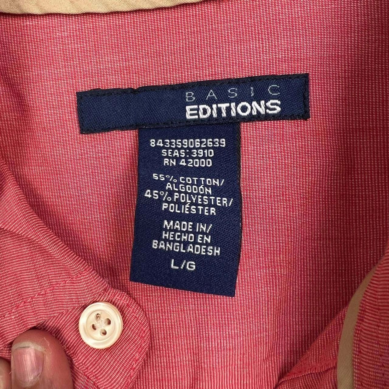 Basic Editions Basic Editions Shirt Men Button Down Short Sleeve Pocket L Size US L / EU 52-54 / 3 - 6 Thumbnail