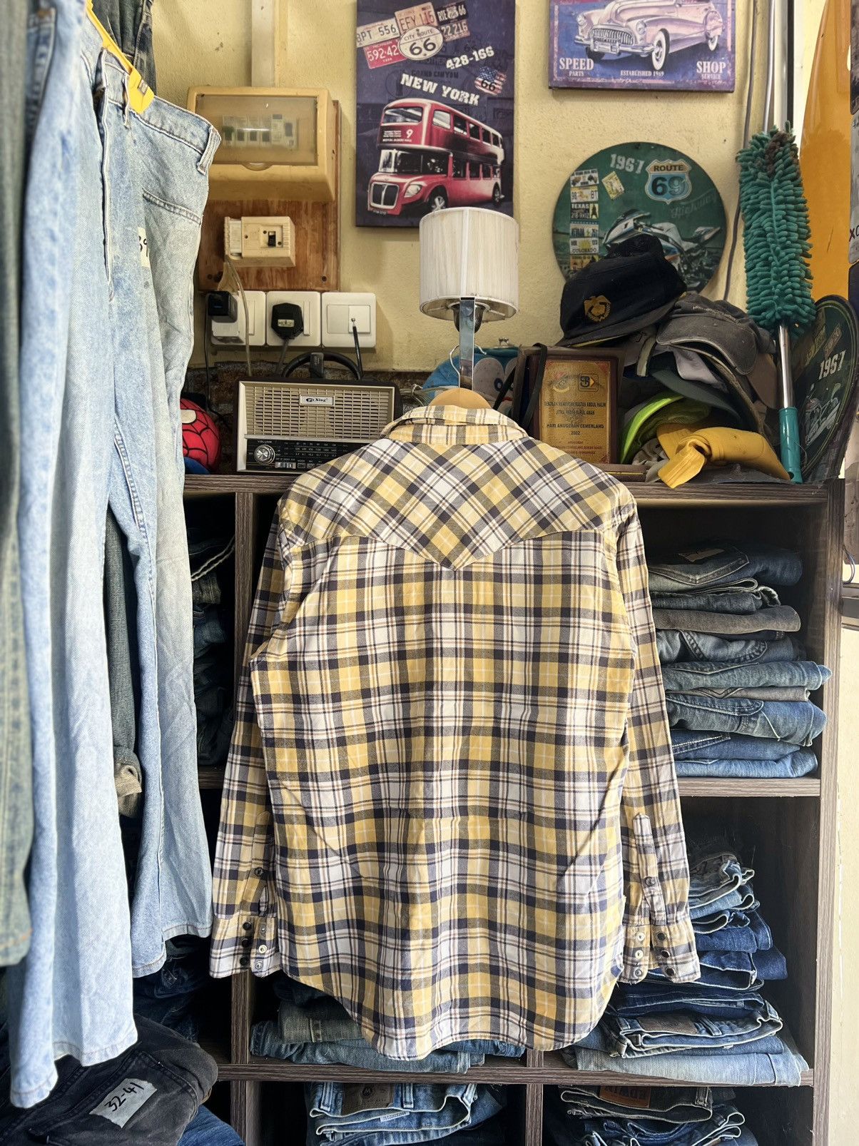 Japanese Brand 🔥Distressed Back Number X Rough X Plaid Flannel Size US M / EU 48-50 / 2 - 2 Thumbnail