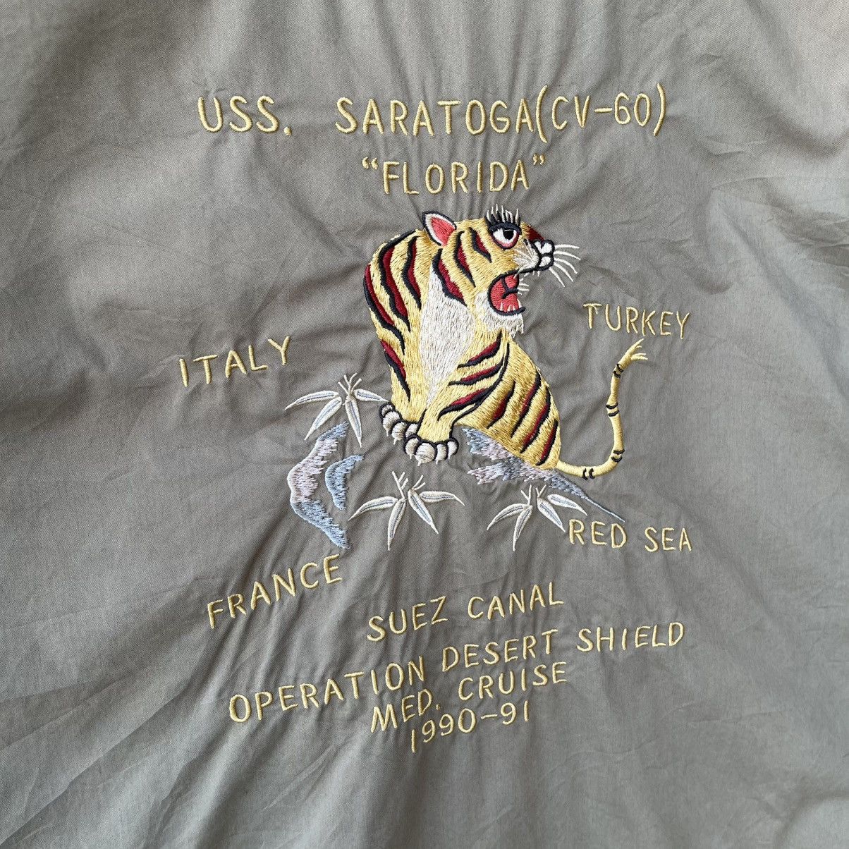 Avirex Vintage 90s Avirex USS Saratoga CV-60 Tour Souvenir Jacket Size US M / EU 48-50 / 2 - 7 Thumbnail
