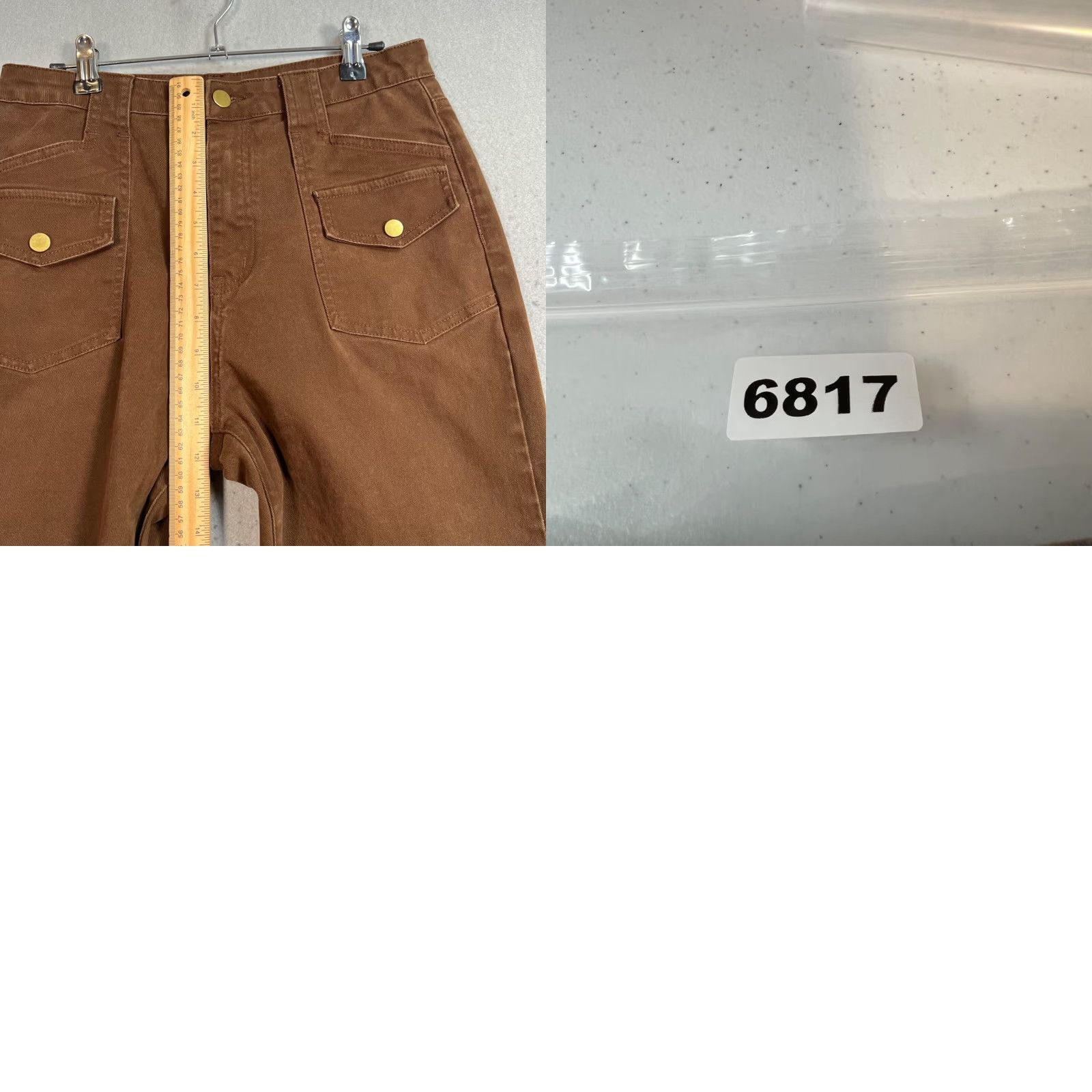 Cider VINTAGE Cider Pants Adult Womens Medium Brown Cotton Gold Buttoned Pockets Straight Leg Ankle 29in Womens Size 32" / US 10 / IT 46 - 8 Thumbnail
