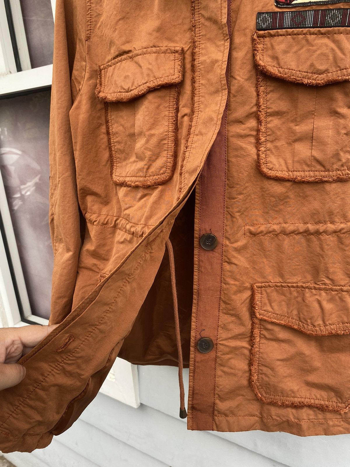 Japanese Brand SI Bien Burn Orange Parka Gothic Patch Japanese Distressed Size US L / EU 52-54 / 3 - 10 Thumbnail