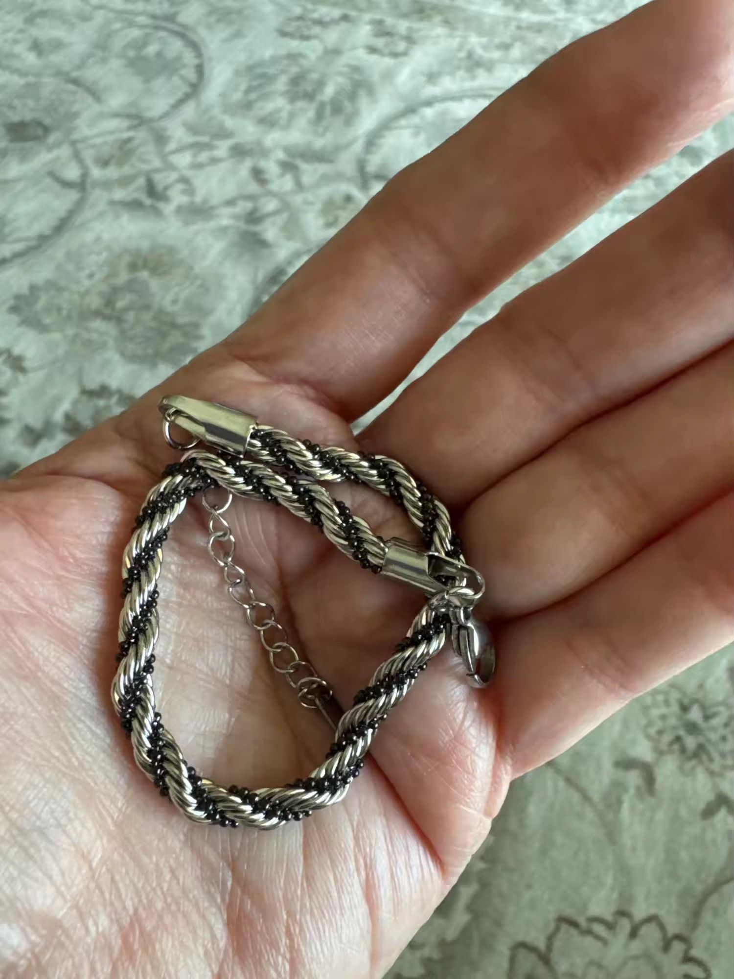 Jewelry Silver Twisted Rope Chain Bracelet Size ONE SIZE - 4 Thumbnail