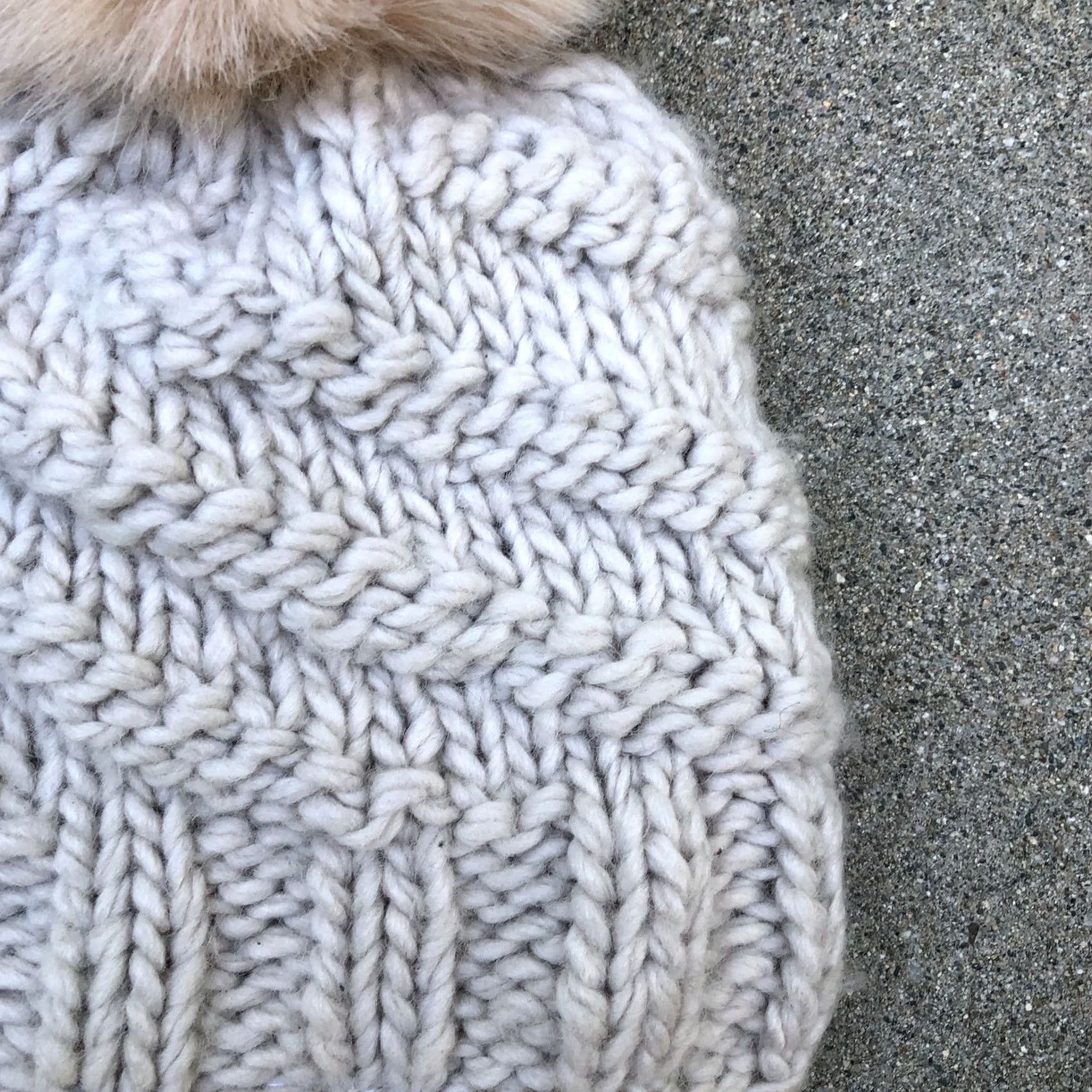 Free People VINTAGE FREE PEOPLE Pom Beanie Hat Women's One Size Wool Blend Cap Beige Fleece Lined Size ONE SIZE - 4 Thumbnail