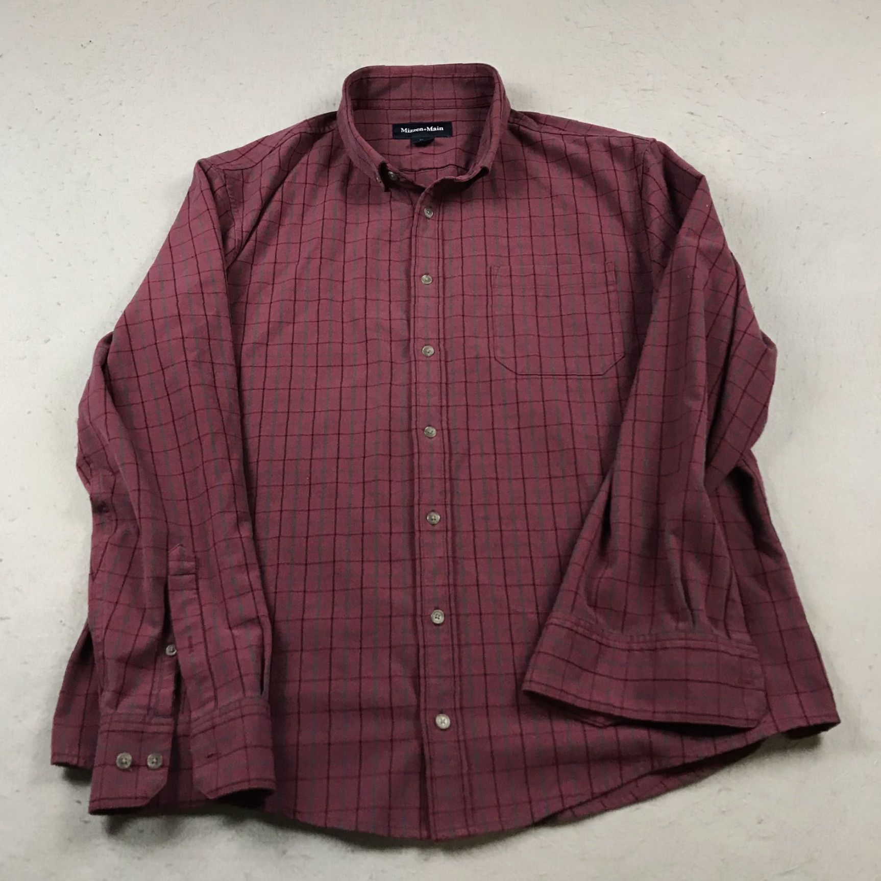 Mizzen+Main Mizzen and Main Shirt Mens 2XL Trim Purple Maroon Check Performance Rayon Blend Size US XXL / EU 58 / 5 - 2 Thumbnail