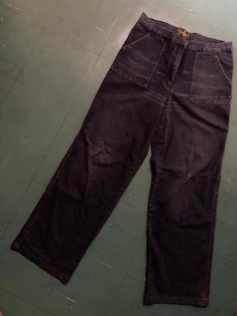 image of Vintage Fendi Jean Zipper Phat in Blue, Men's (Size 32)