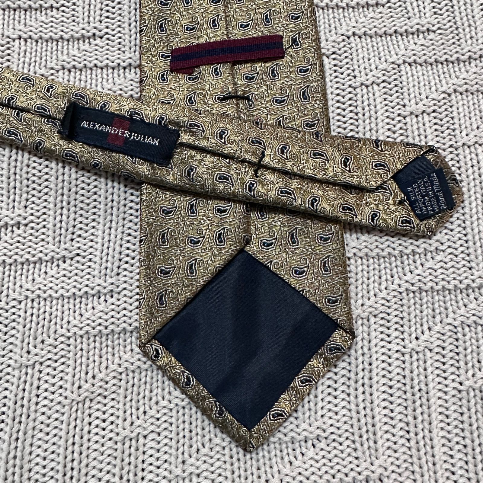 Alexander Julian Alexander Julian metallic gold paisley Italian silk tie Size ONE SIZE - 3 Thumbnail