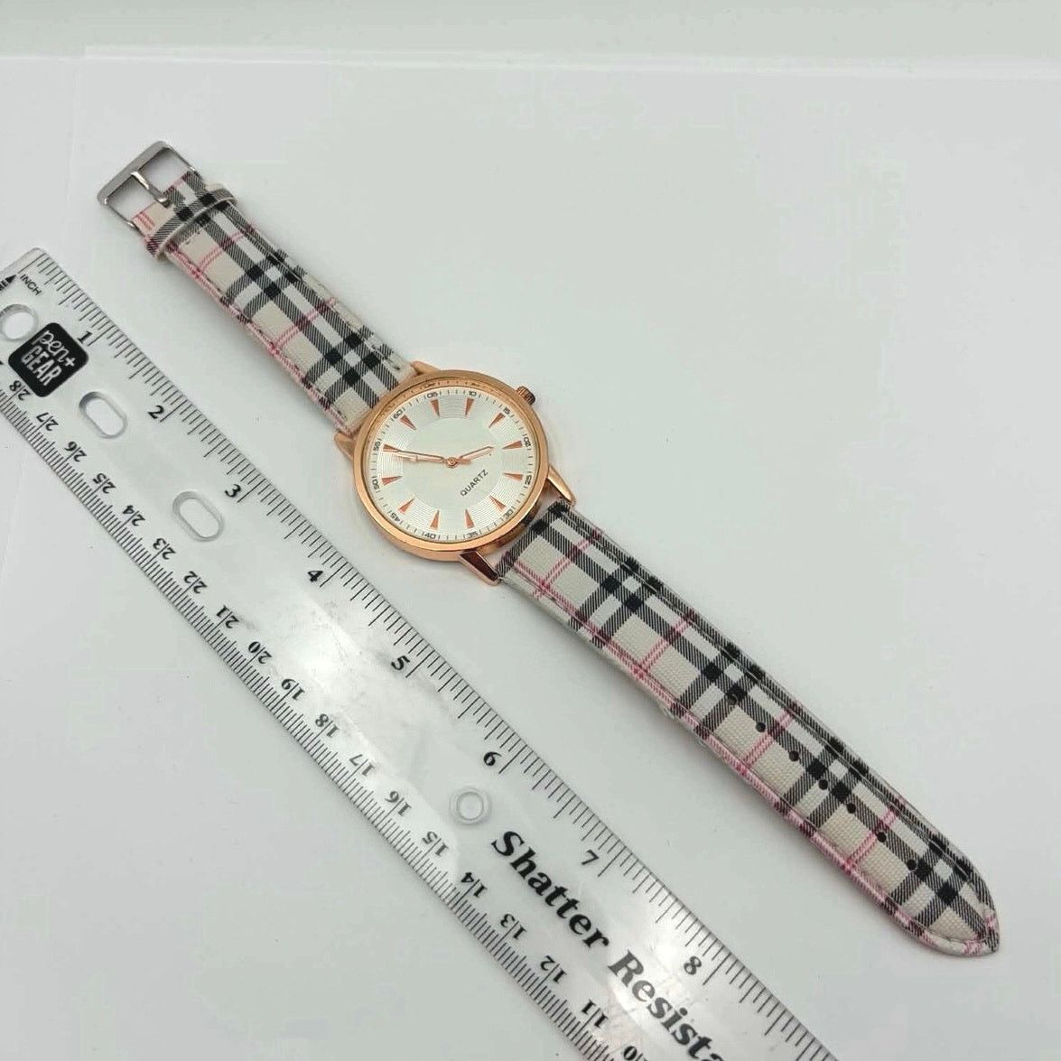 Other Rose Gold Plaid Men’s Watch Size ONE SIZE - 4 Thumbnail