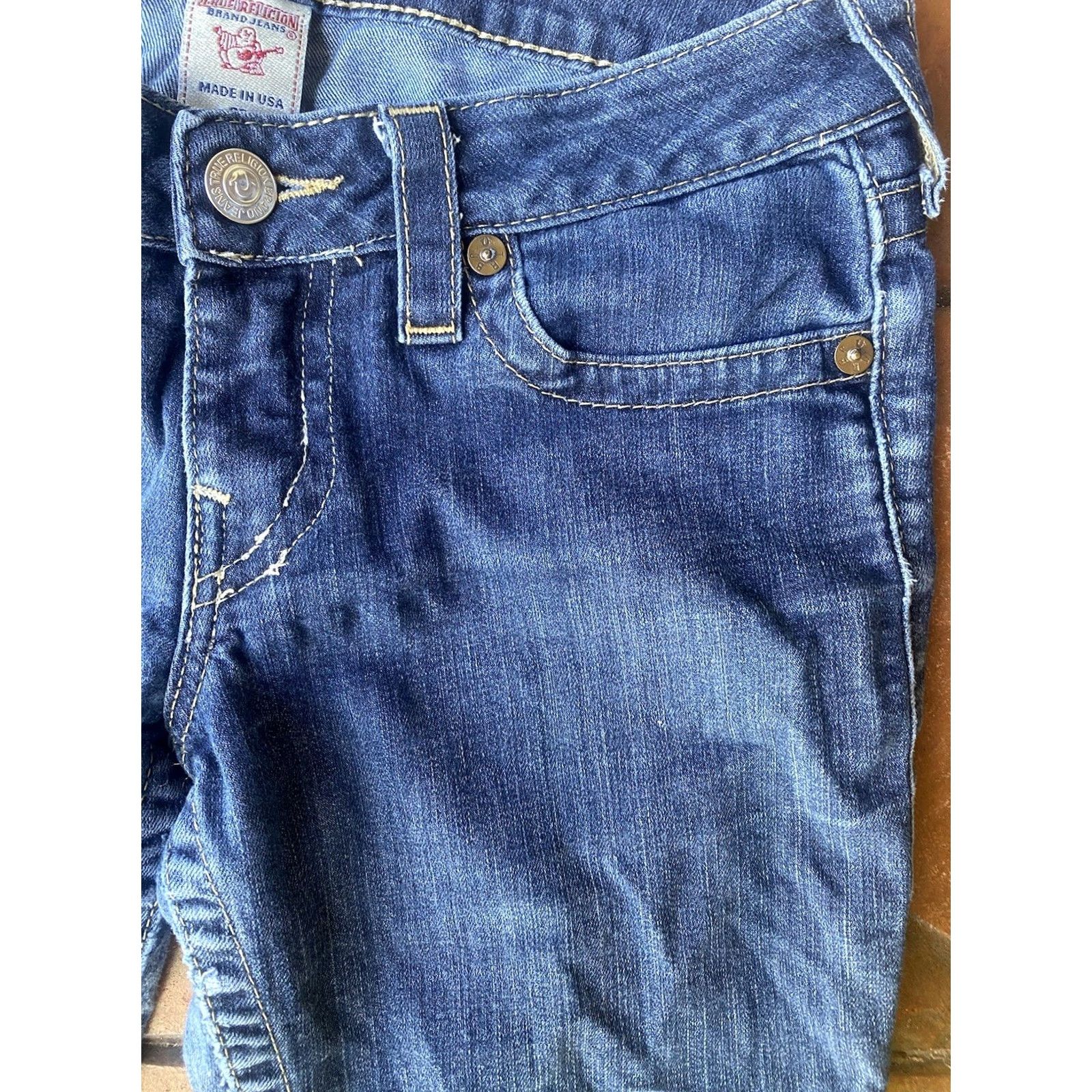 True Religion VINTAGE True Religion Jeans Low Rise Skinny Light Blue Women’s 28x31.5 80s 90s Denim Blue Slim Womens Size 28" / US 6 / IT 42 - 4 Thumbnail
