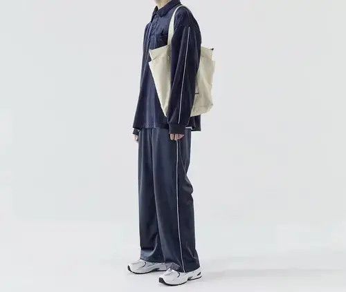 Japanese Brand 20AW Indigo Union Japan Dark Blue Silk Striped Pants Size US 32 / EU 48 - 2 Thumbnail