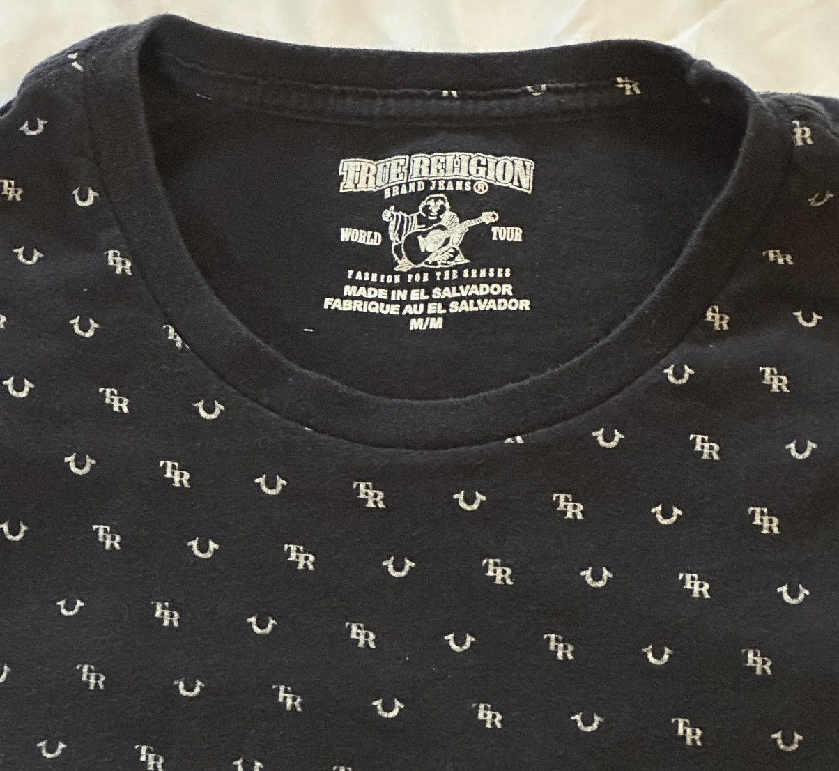 True Religion TRUE RELIGION AOP Repeating Logo Black Shirt Sz.M Size US M / EU 48-50 / 2 - 2 Thumbnail