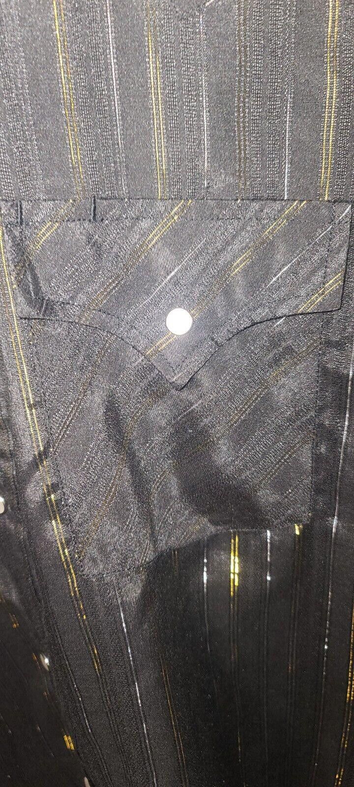 Designer ELY CATTLEMAN MENS Size 16-35 Black Gold Stripes Western Size US M / EU 48-50 / 2 - 2 Thumbnail