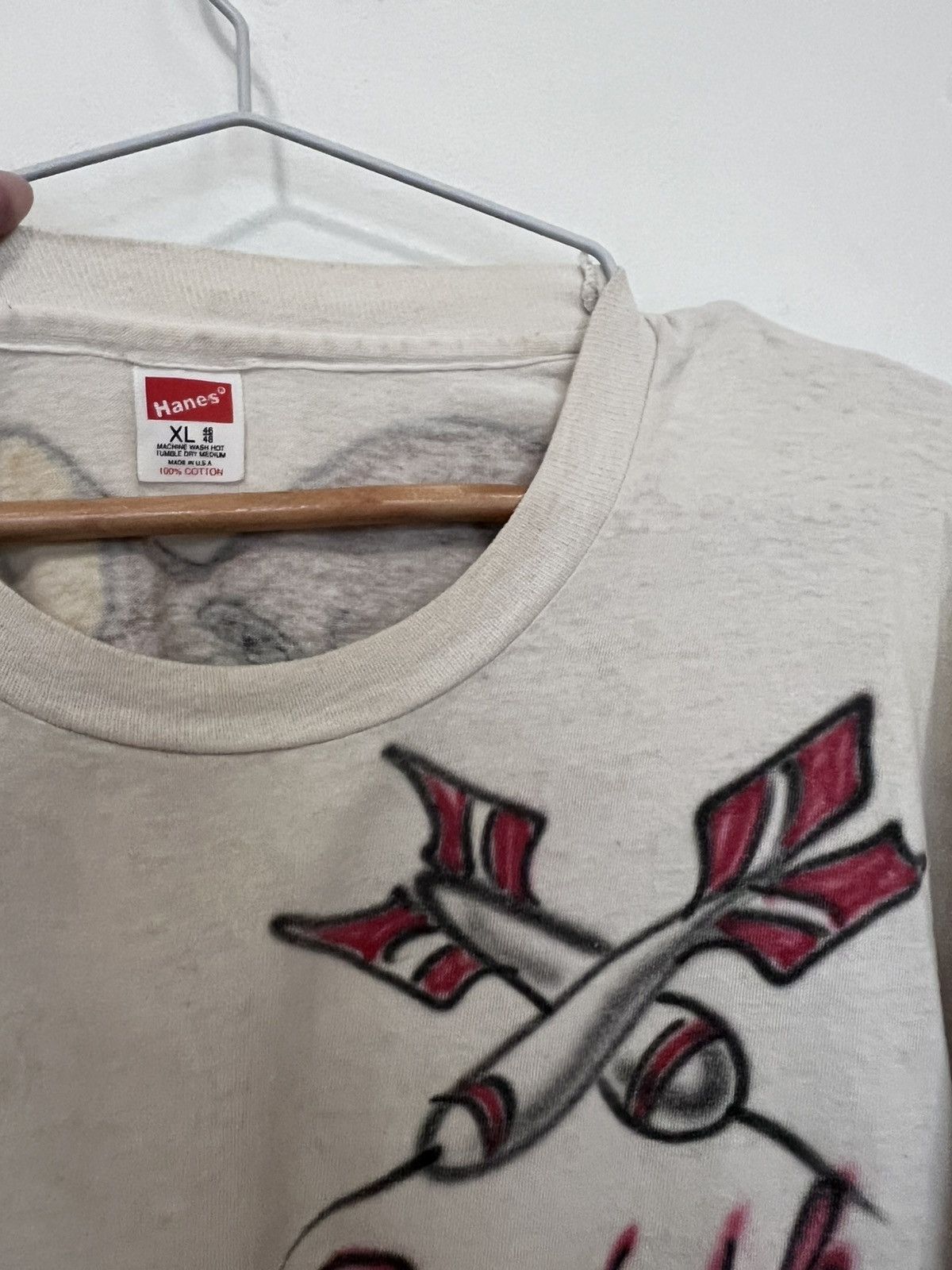 Hanes Vintage 90s Looney Tunes Buddha Airbrush Tee – Single Stitch Size US XL / EU 56 / 4 - 4 Thumbnail