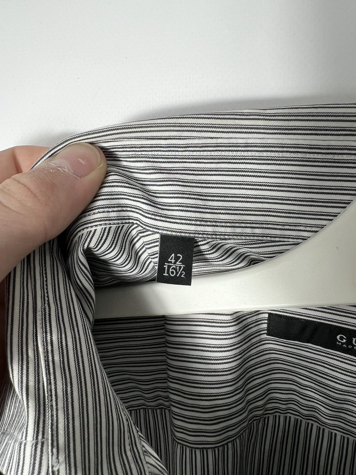 Vintage luxury Gucci Striped Button Up Shirt Size 42/16.5