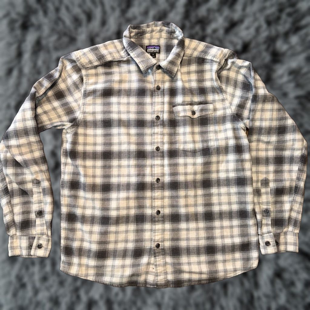 Patagonia Patagonia Flannel Shirt Mens Medium Gray Black Plaid Long Sleeve Organic Cotton Size US M / EU 48-50 / 2 - 1 Thumbnail