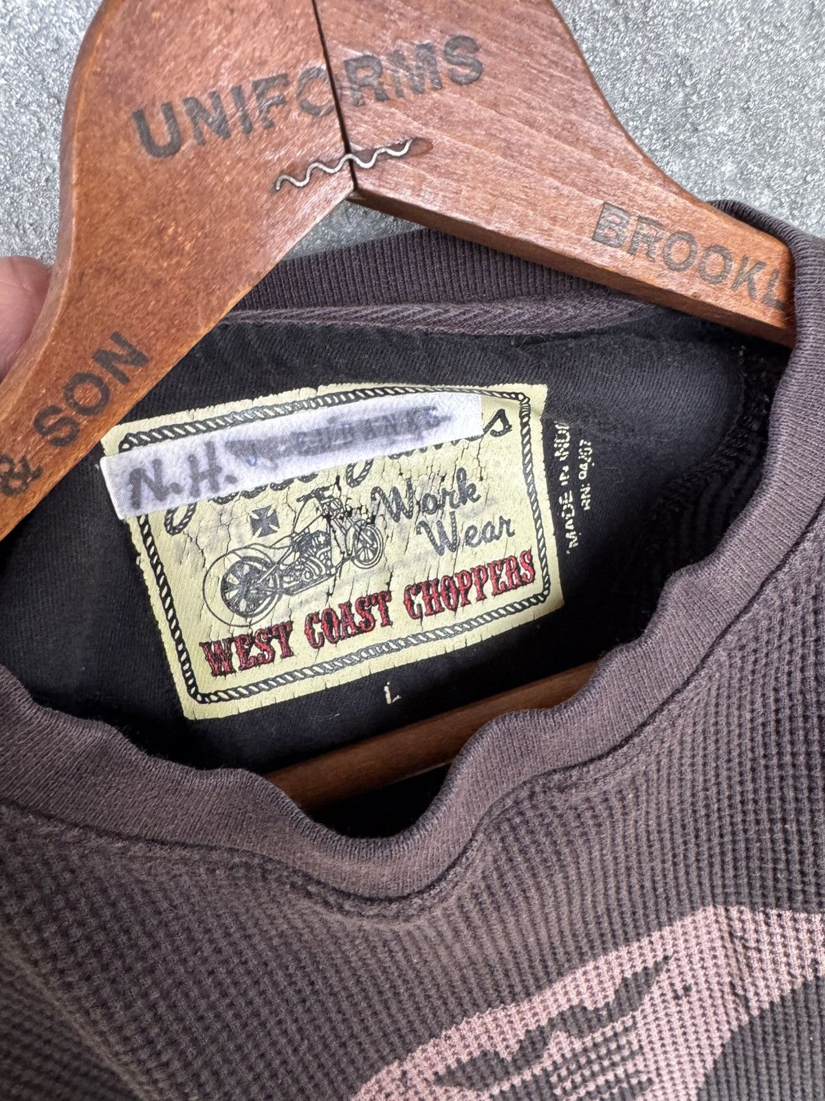 Vintage West Coast Choppers Faded Thermal Pink Cross Longsleeve Size US L / EU 52-54 / 3 - 5 Thumbnail