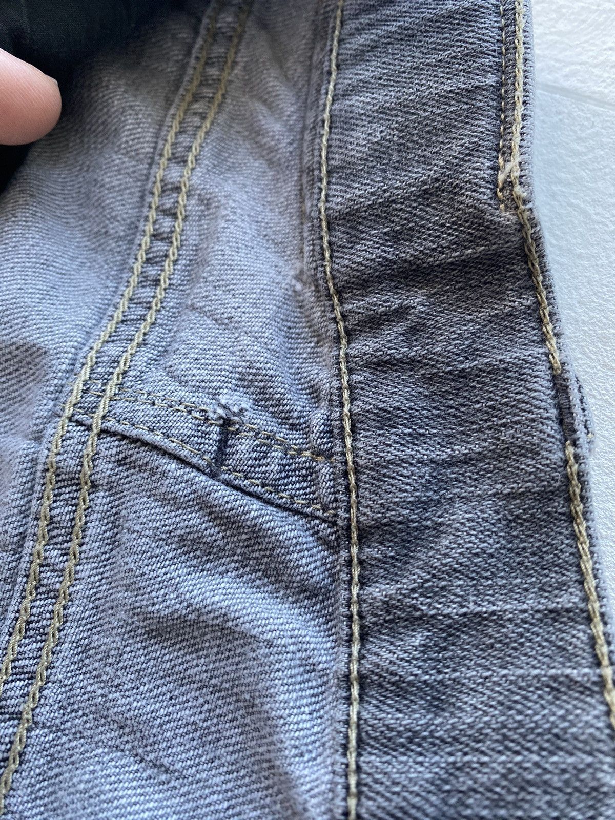 Giorgio Armani × Vintage 90s Armani Jeans Denim Grey Baggy Mens Pants 36US Size US 36 / EU 52 - 8 Thumbnail