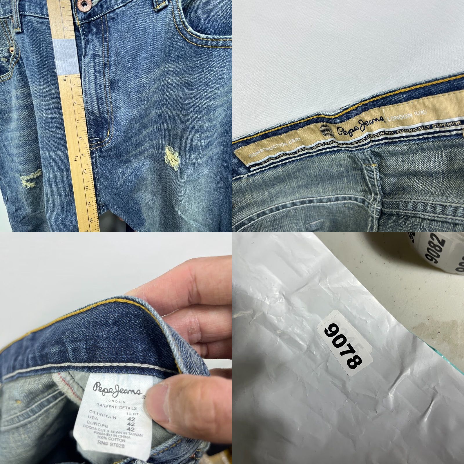 Pepe Jeans VINTAGE Pepe Jeans Y2K Baggy Jean Shorts Size 42 Hip Hop / Mens / Regular / Blue / Logo / Embroidered Size US 42 / EU 58 - 9 Thumbnail