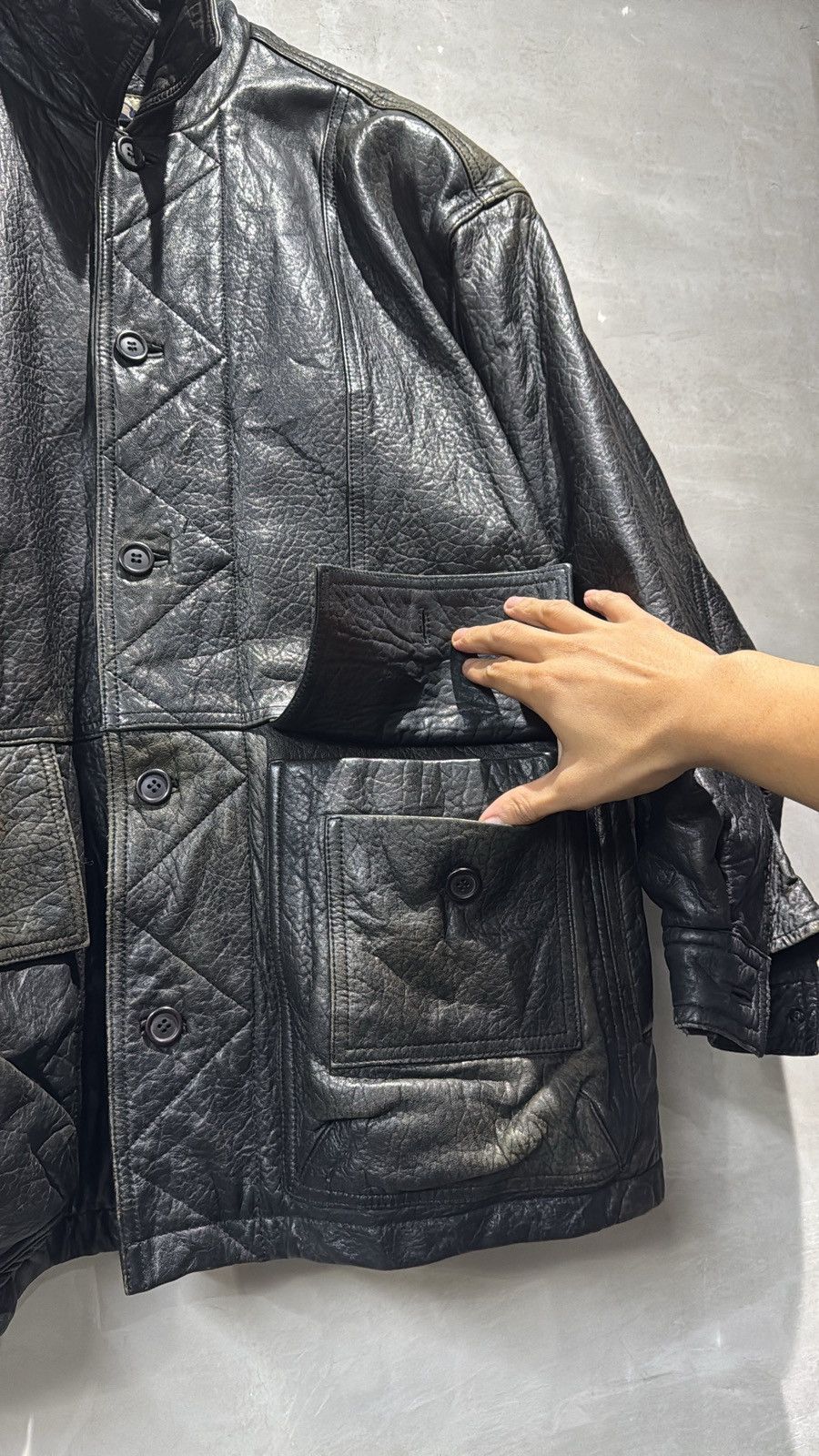 Hai Sporting Gear VINTAGE 80s HAI SPORTING GEAR ISSEY MIYAKE LEATHER JACKET Size US L / EU 52-54 / 3 - 3 Thumbnail