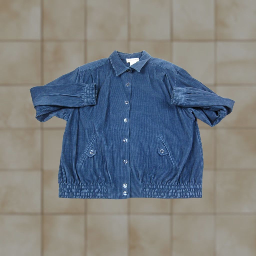 Vintage VINTAGE Alfred Dunner Jacket Womens 12 Blue Corduroy Cotton 80s 90s Trucker Jacket Women Blue Corduroy 80s 90s City Classic Mens Womens Boys Girls Size XL / US 12-14 / IT 48-50 - 1 Thumbnail