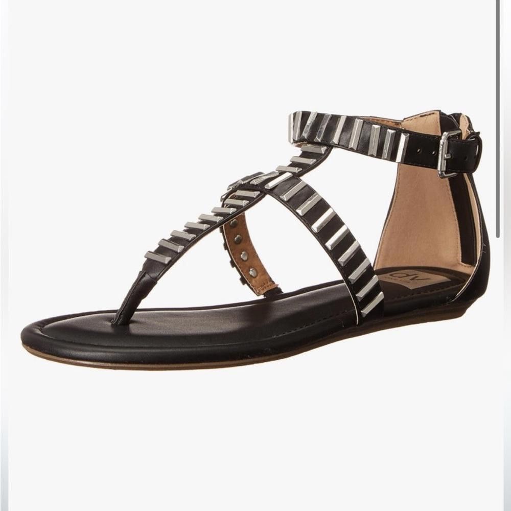 Designer DV Dolce Vita l Linzi Flat Sandal Black Silver 9 Size US 9 / IT 39 - 9 Thumbnail