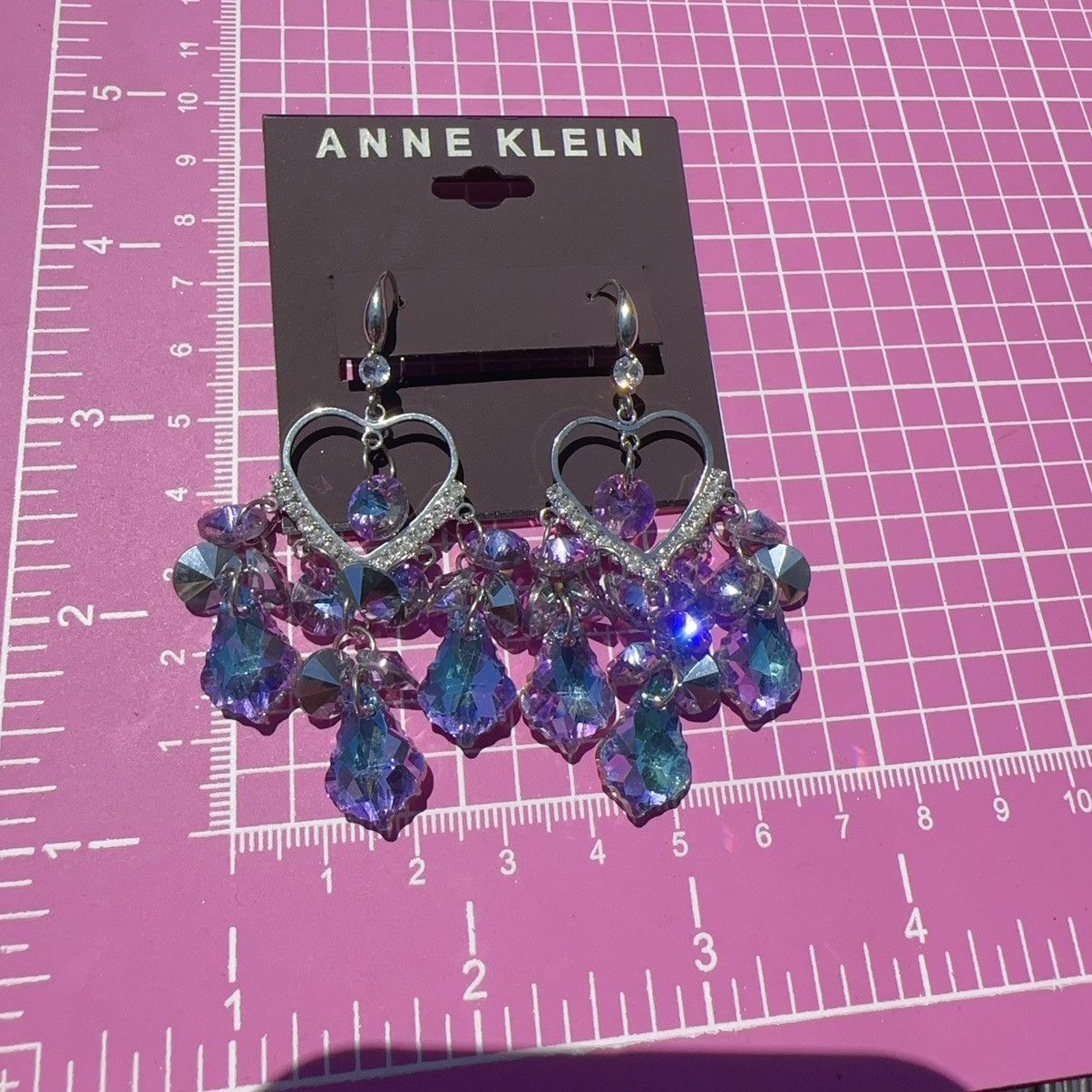Anne Klein × Designer Anne Klein 925 sterling silver heart diamonds colorful ta Size ONE SIZE - 4 Thumbnail