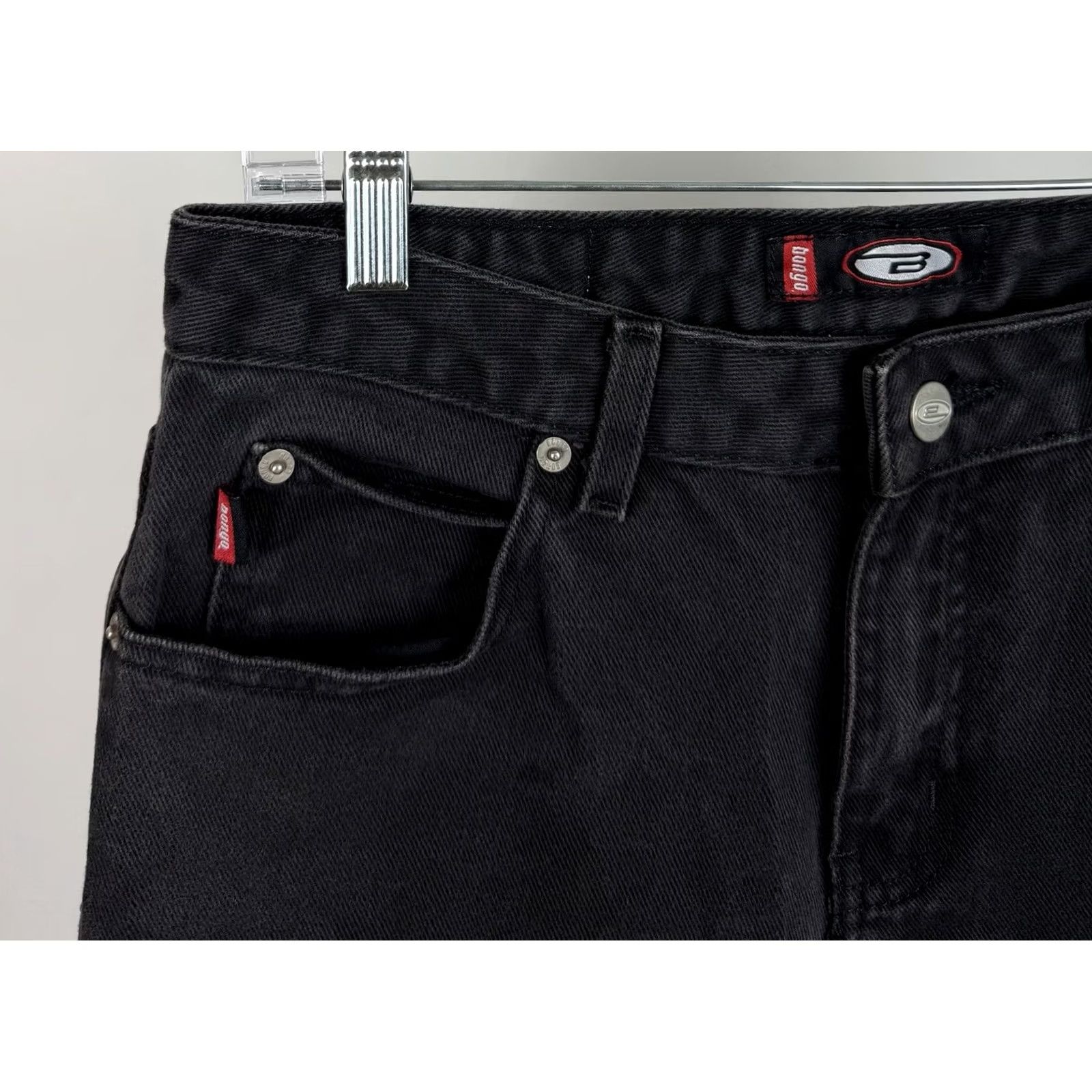 Vintage VINTAGE Bongo Jeans Womens Bootcut 29x31 Black Denim Ribbon Trim 90s Vintage Women Jeans MensWomens Size 29" - 4 Thumbnail