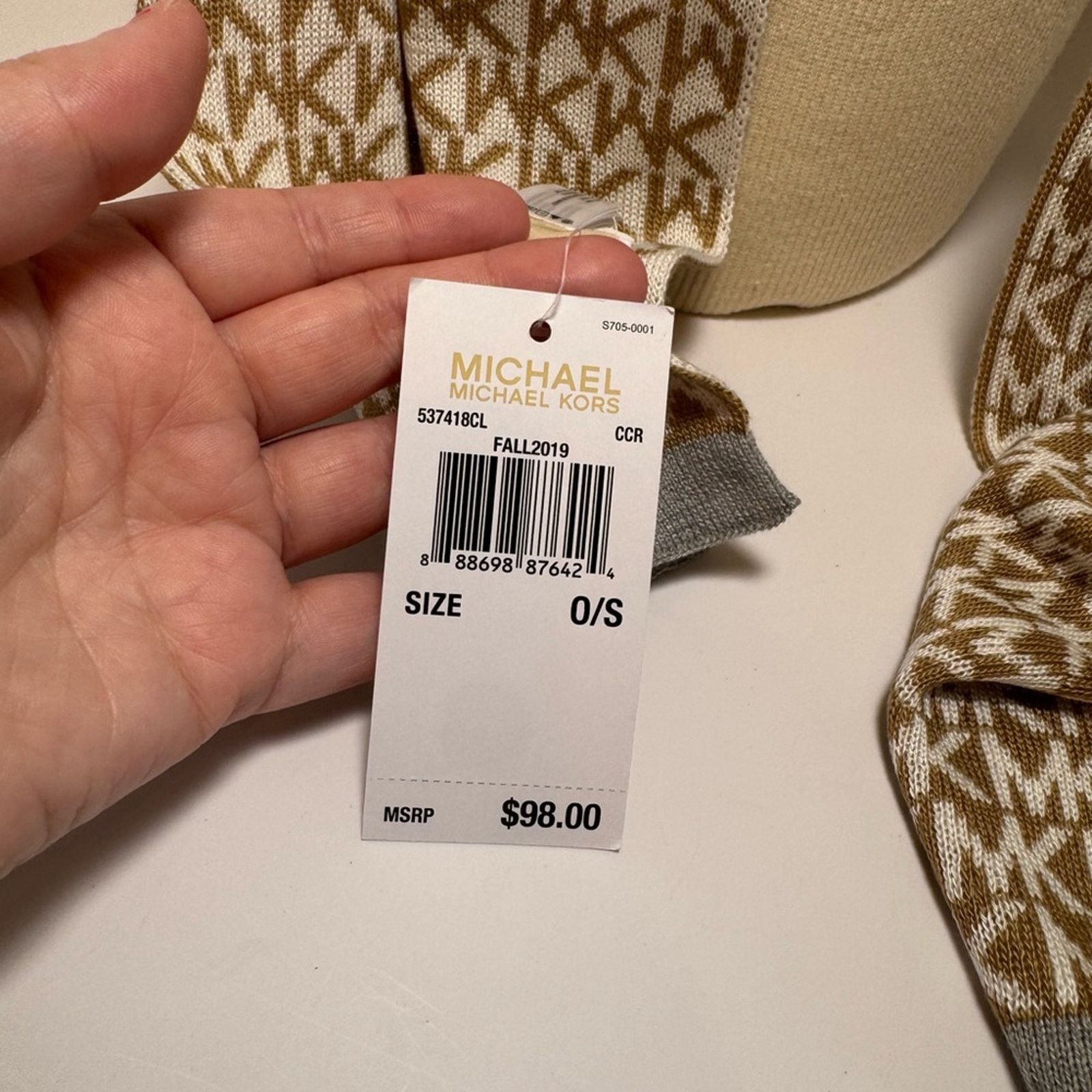 Michael Kors Michael Kors Scarf Brown & White Monogram NWT | Preppy Style Size ONE SIZE - 6 Thumbnail