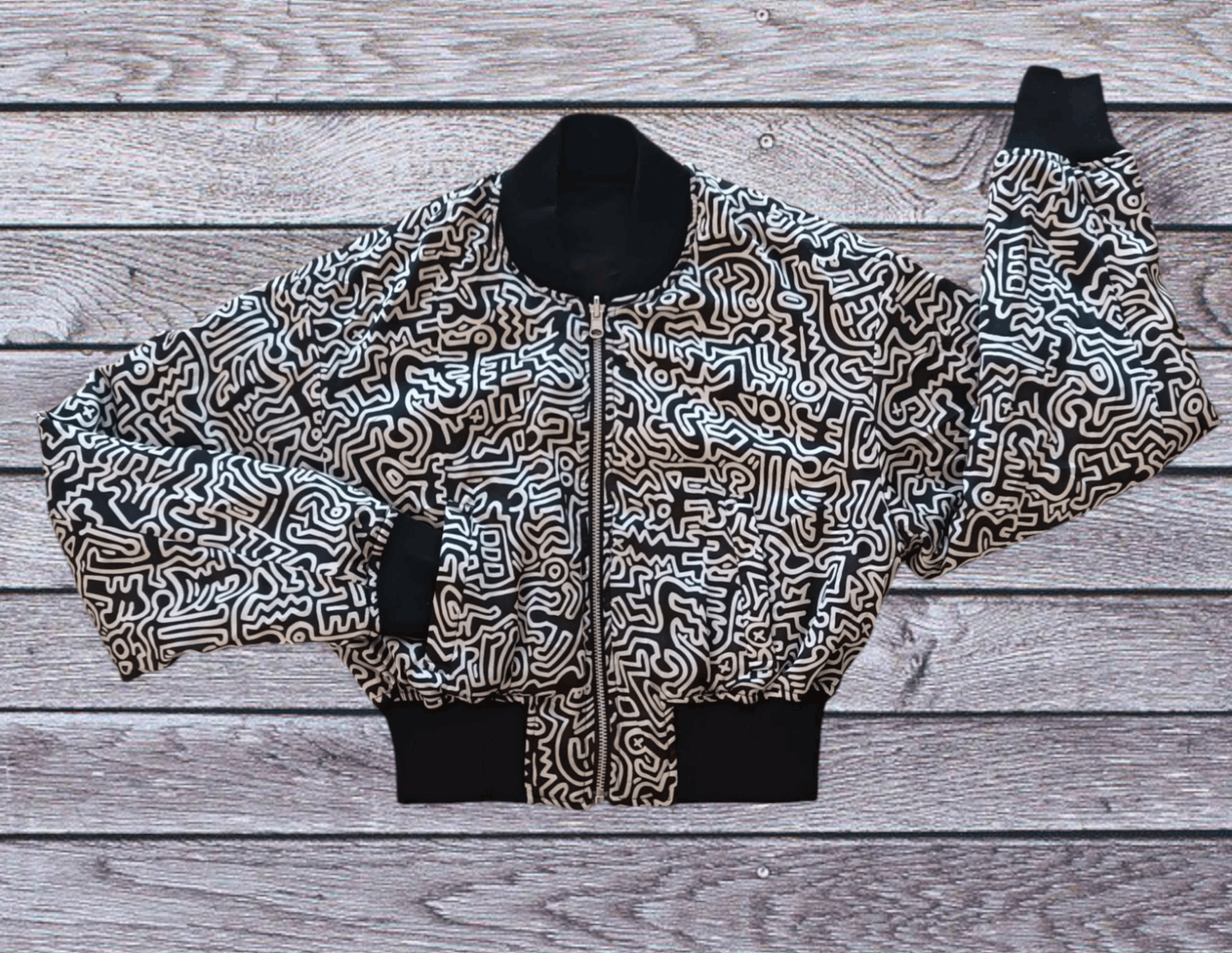 Japanese Brand × Keith Haring BOMBER JACKET KEITH HARING X SLY CROP TOP Size ONE SIZE - 2 Thumbnail