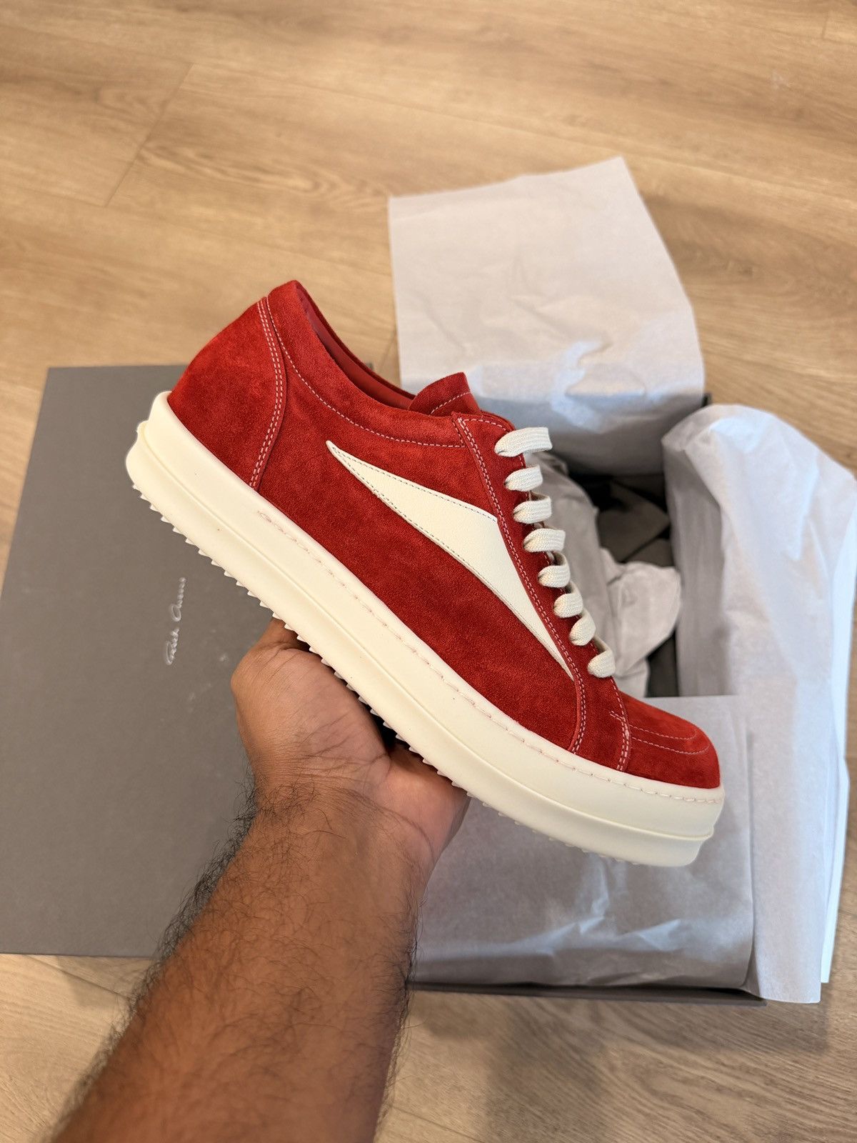 Rick Owens RICK OWENS VINTAGE SNEAKER CARNELIAN Size US 9 / EU 42 - 1 Thumbnail