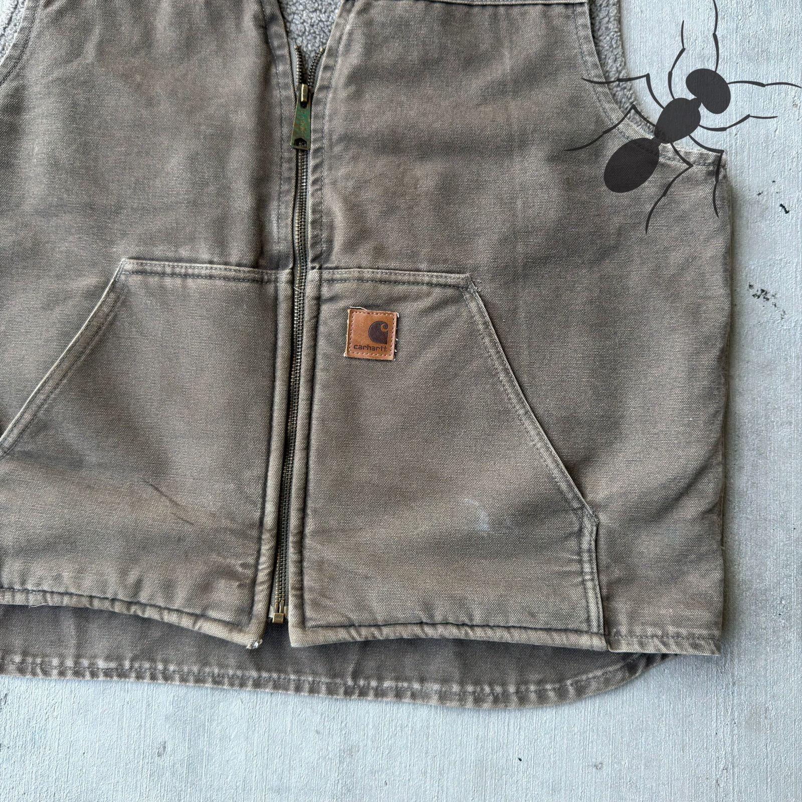 Carhartt × Vintage Carhartt brown Sherpa lined work wear vest Size US S / EU 44-46 / 1 - 2 Thumbnail