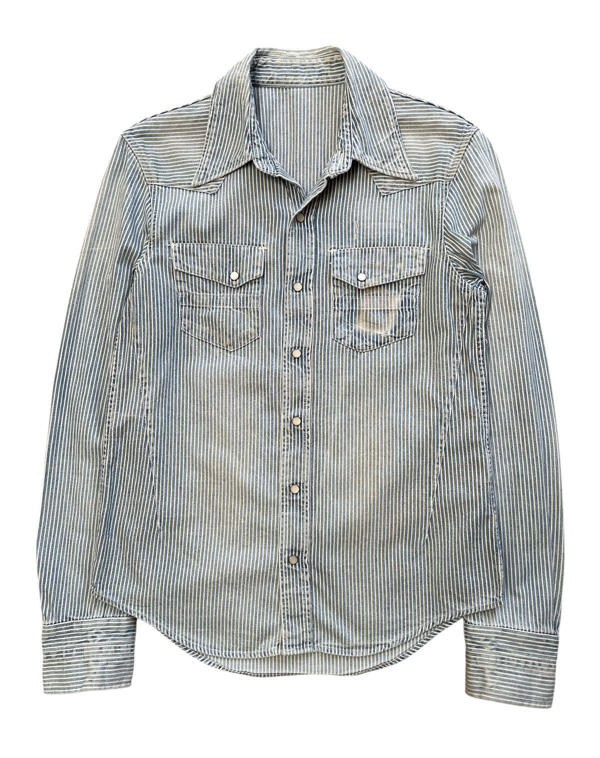 Number (N)ine Number (N)ine S08-NNS001C Zippo Hickory Denim Shirt Size US S / EU 44-46 / 1 - 1 Thumbnail