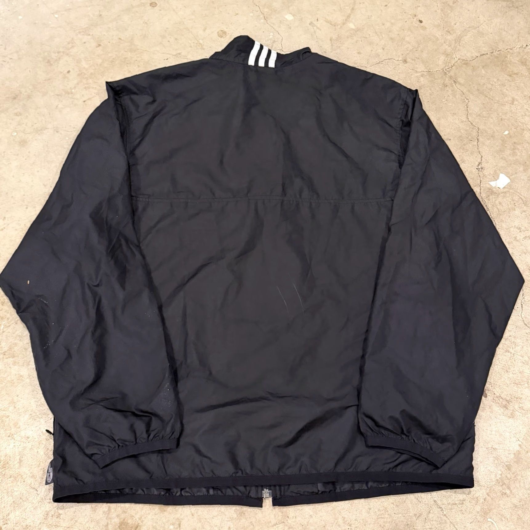 Adidas ADIDAS Mens Large Full Zip Windbreaker Jacket Pockets Black Acitve Athletic Size US L / EU 52-54 / 3 - 2 Thumbnail