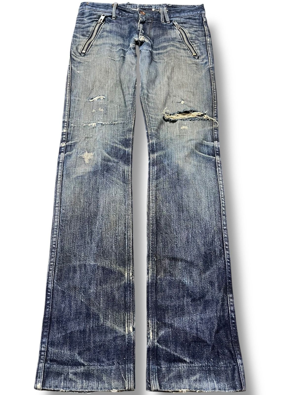 Mackintosh × Paul Smith Vintage Paul Smith Bondage Punk Ripped Whiskers Denim Size US 32 / EU 48 - 1 Thumbnail