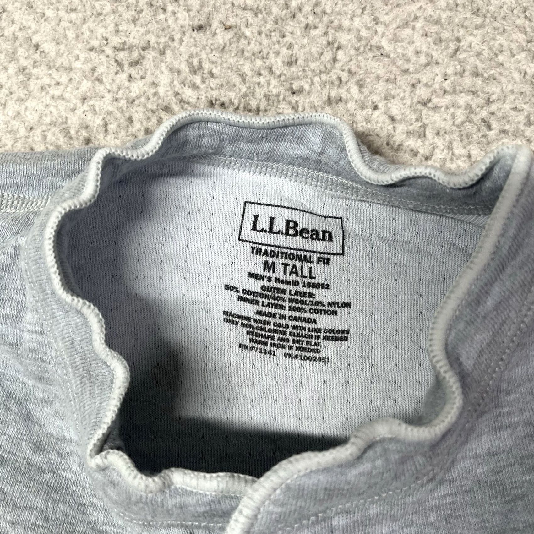 Vintage VINTAGE LL Bean River Driver Shirt Mens M Blue Henley Wool Long Sleeve Thermal 2 Layer Size US M / EU 48-50 / 2 - 2 Thumbnail