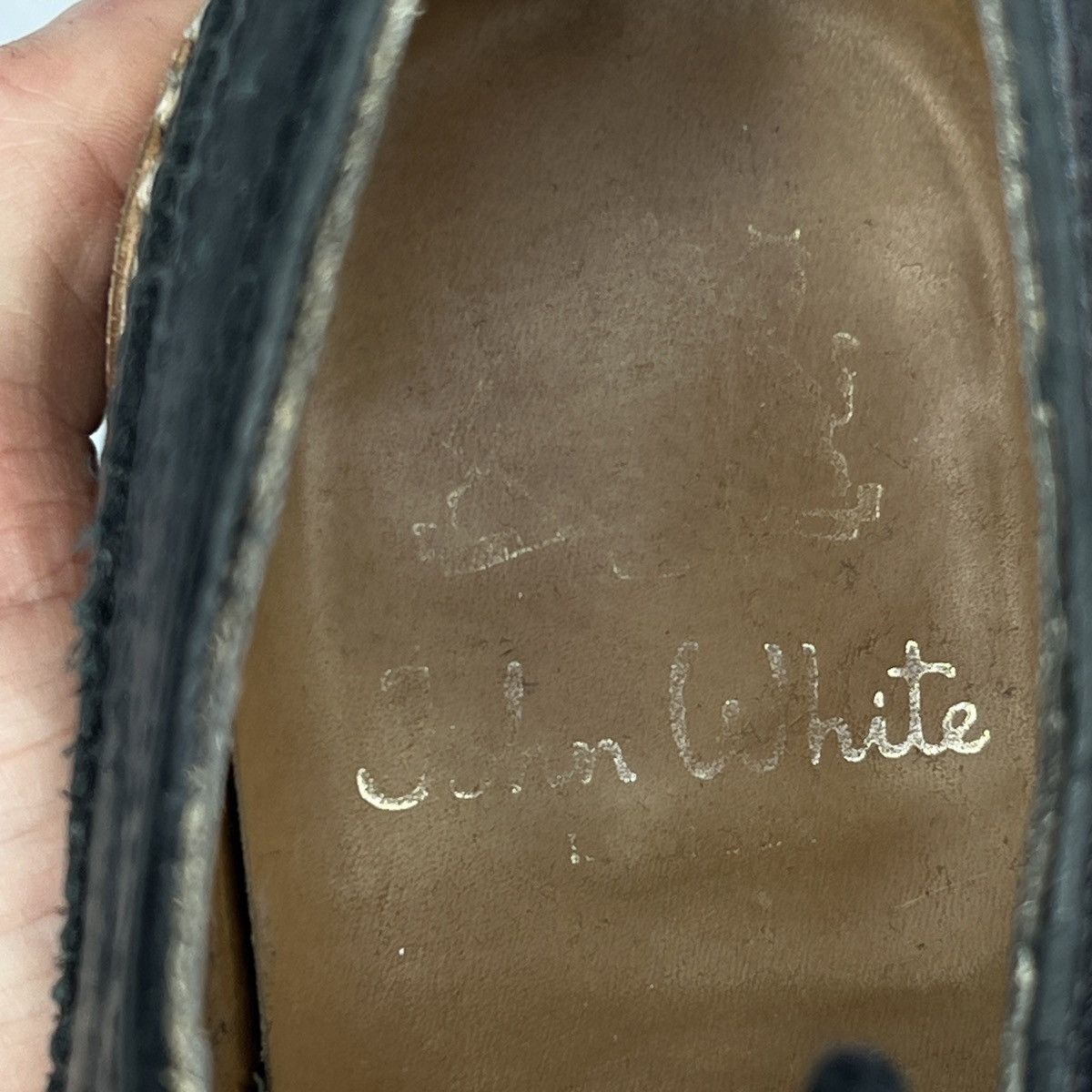 Designer JOHN WHITE BOURTON DERBY BROGUE BLACK CALF LEATHER SHOES Size US 10 / EU 43 - 8 Thumbnail