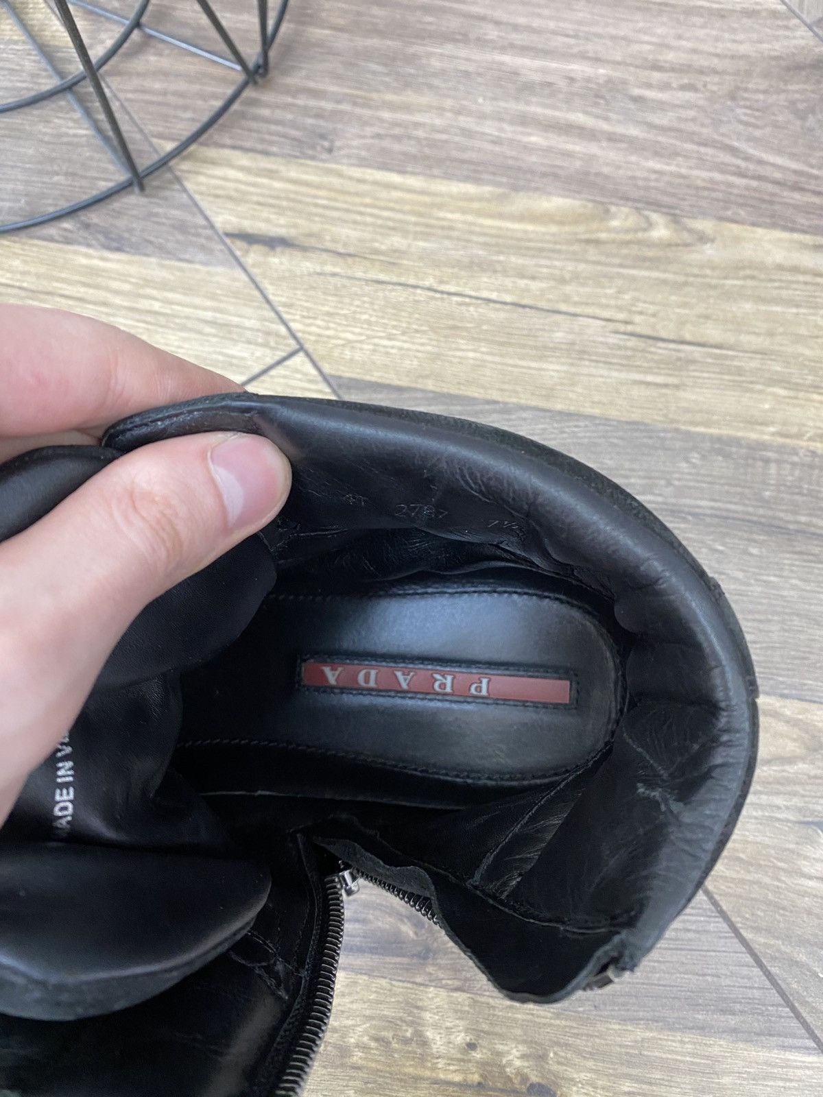 Prada LUXURY PRADA RED TAB HIGH-TOP SNEAKERS SHOES Size US 8.5 / EU 41-42 - 8 Thumbnail