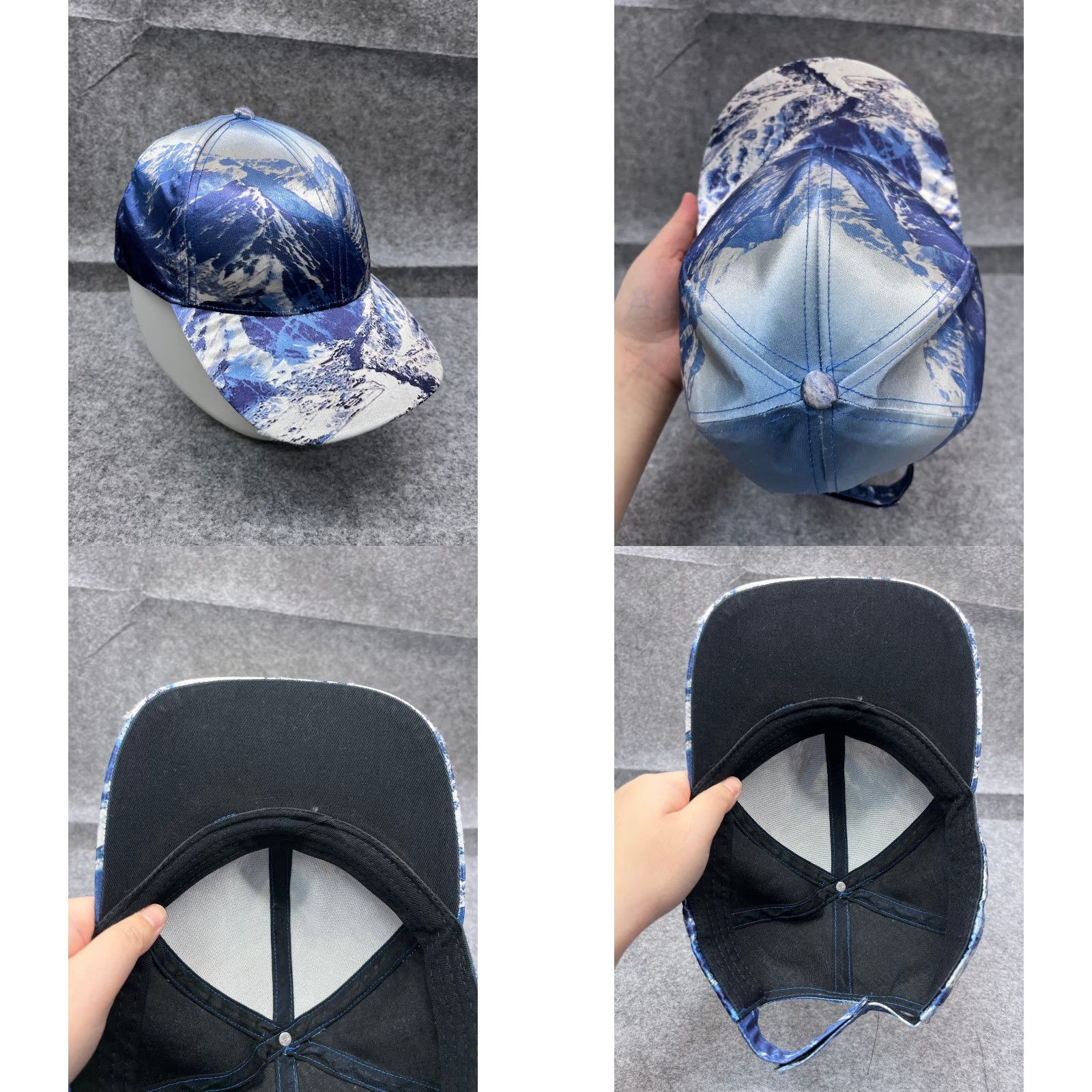 Vintage Snowy Mountains Hat Cap Strap Back Adult One Size Blue 100% Polyester Outdoor Size ONE SIZE - 8 Thumbnail
