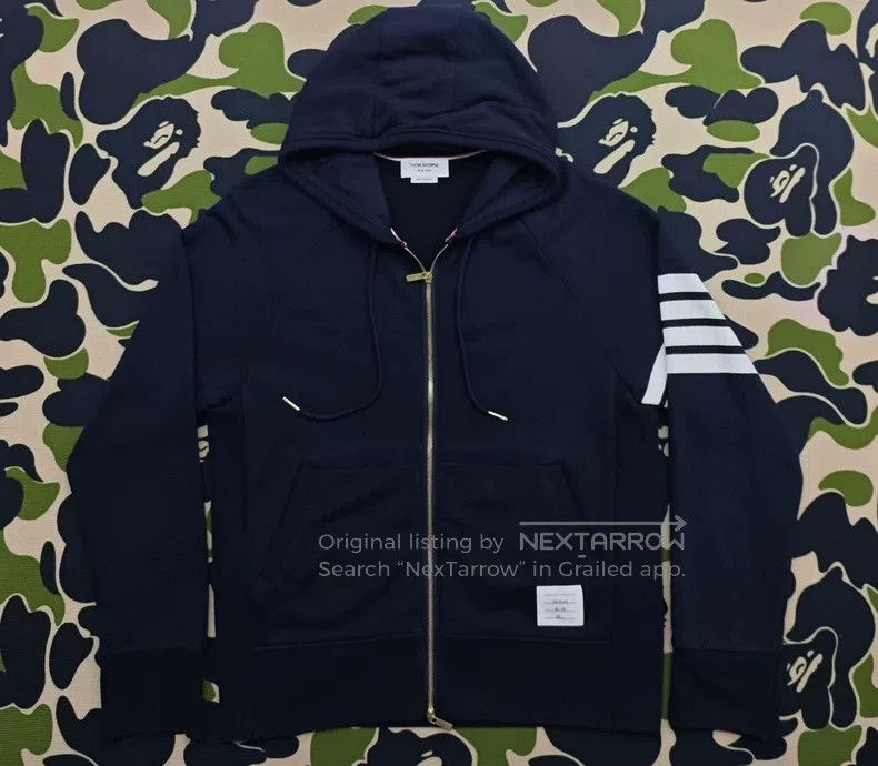 Thom Browne size 6 Blue and green zipper coat
