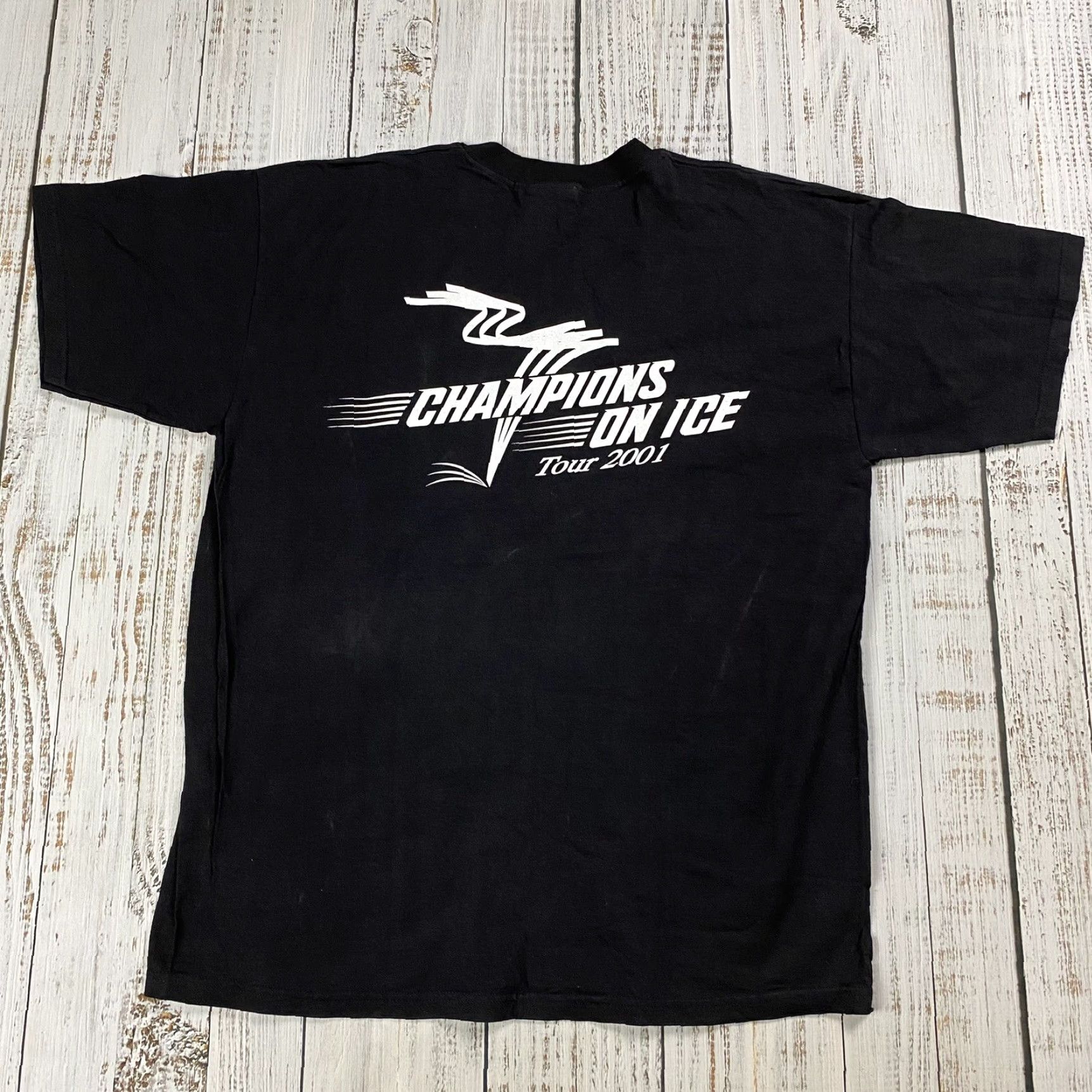 Champion VINTAGE CHAMPIONS ON ICE TOUR T-SHIRT Black LOGO XL Men's - Ice Skating, USA, 2000s Size US XL / EU 56 / 4 - 5 Thumbnail