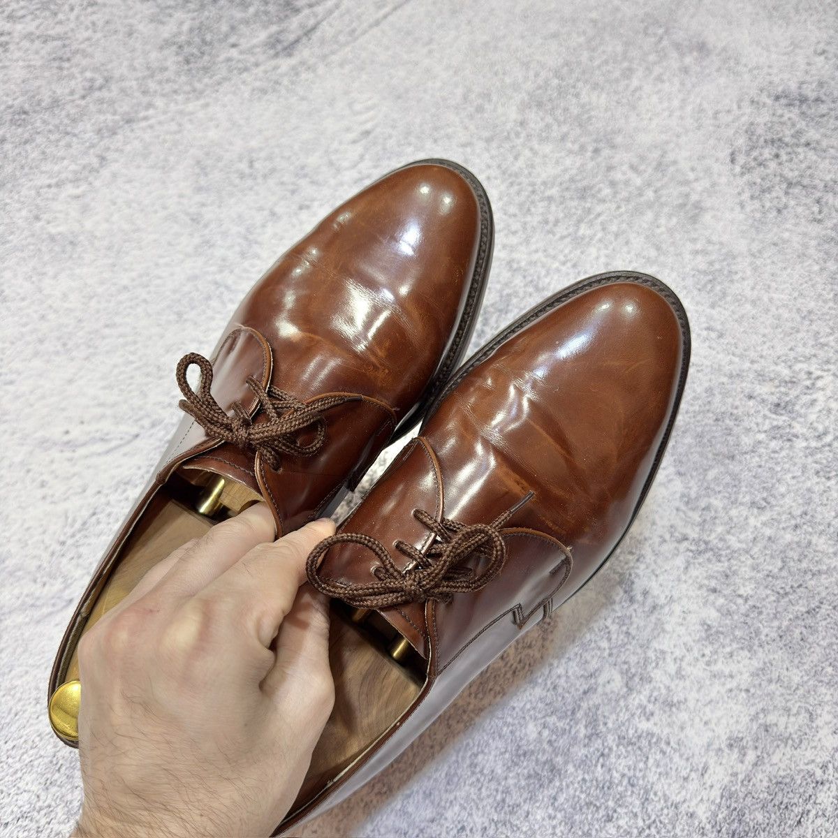 Barker Barker England Handmade Mens Brown Leather Derbies US9.5 Size US 9.5 / EU 42-43 - 10 Thumbnail