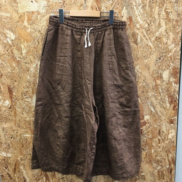 Shorts Brown Wide Plain String Half Pants