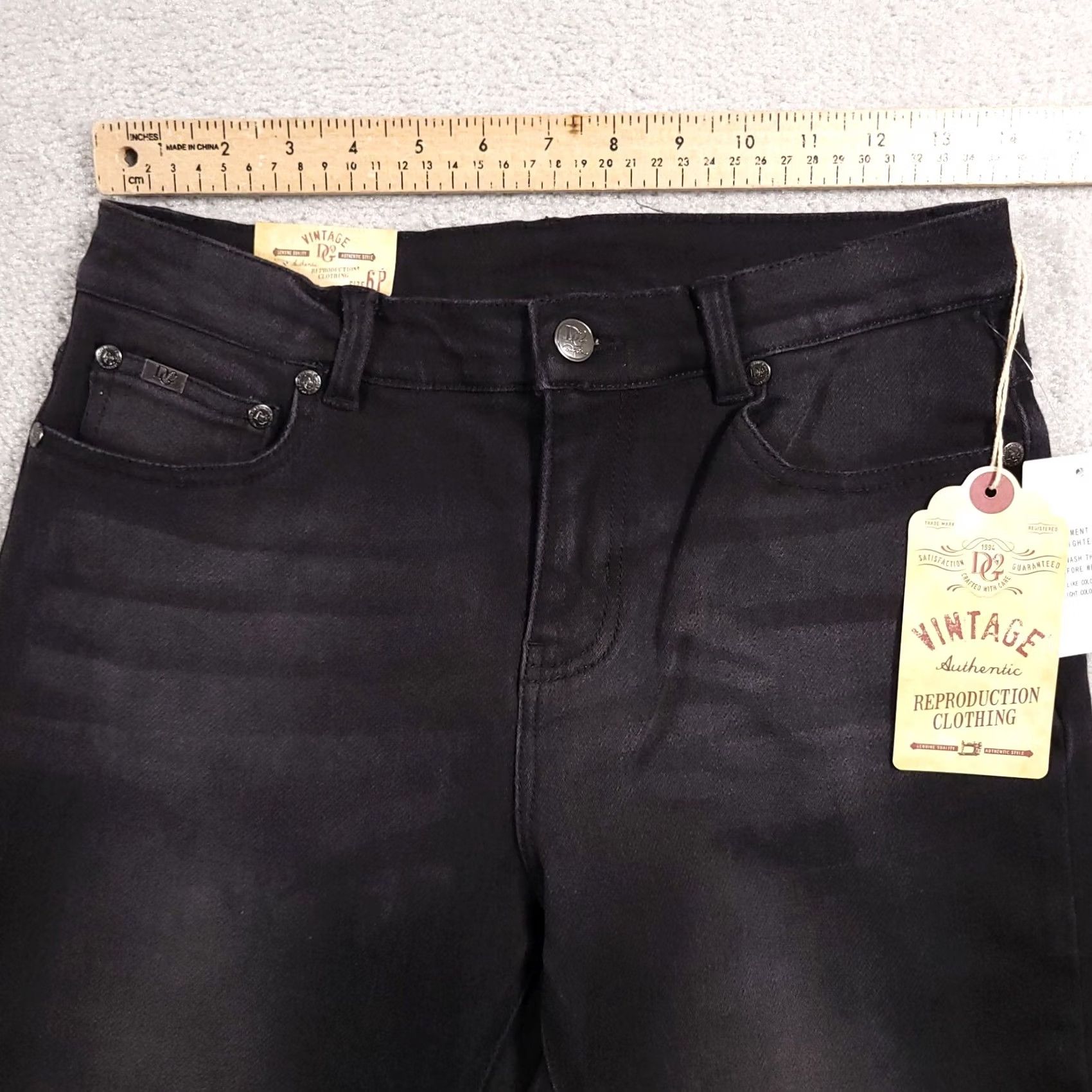 Vintage DG2 by Diane Gilman Jeans Women's 6P Black Western Vintage Skinny Distressed Jeans Size 28" / US 6 / IT 42 - 7 Thumbnail