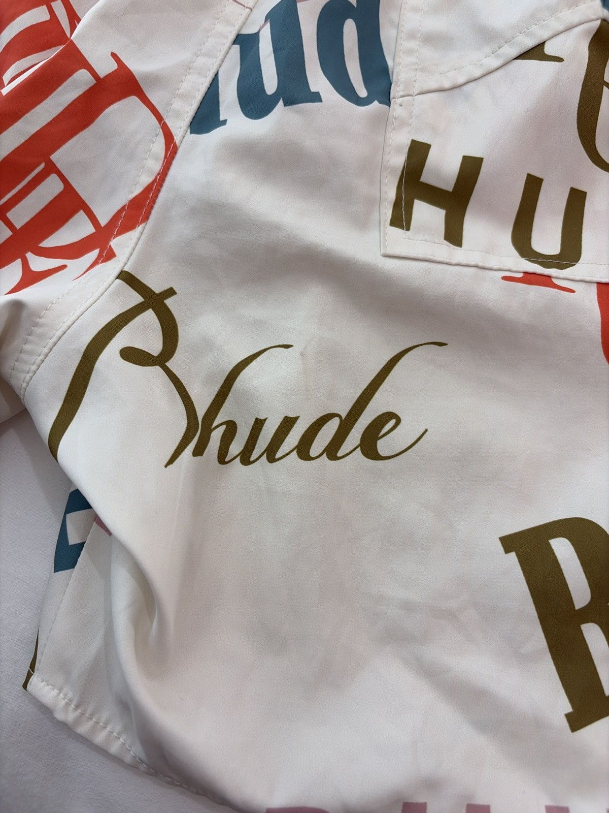 Rhude Rhude ‘Mash Up Logo Swim Trunks Cream/Multicolor’ Size US 26 / EU 42 - 12 Thumbnail