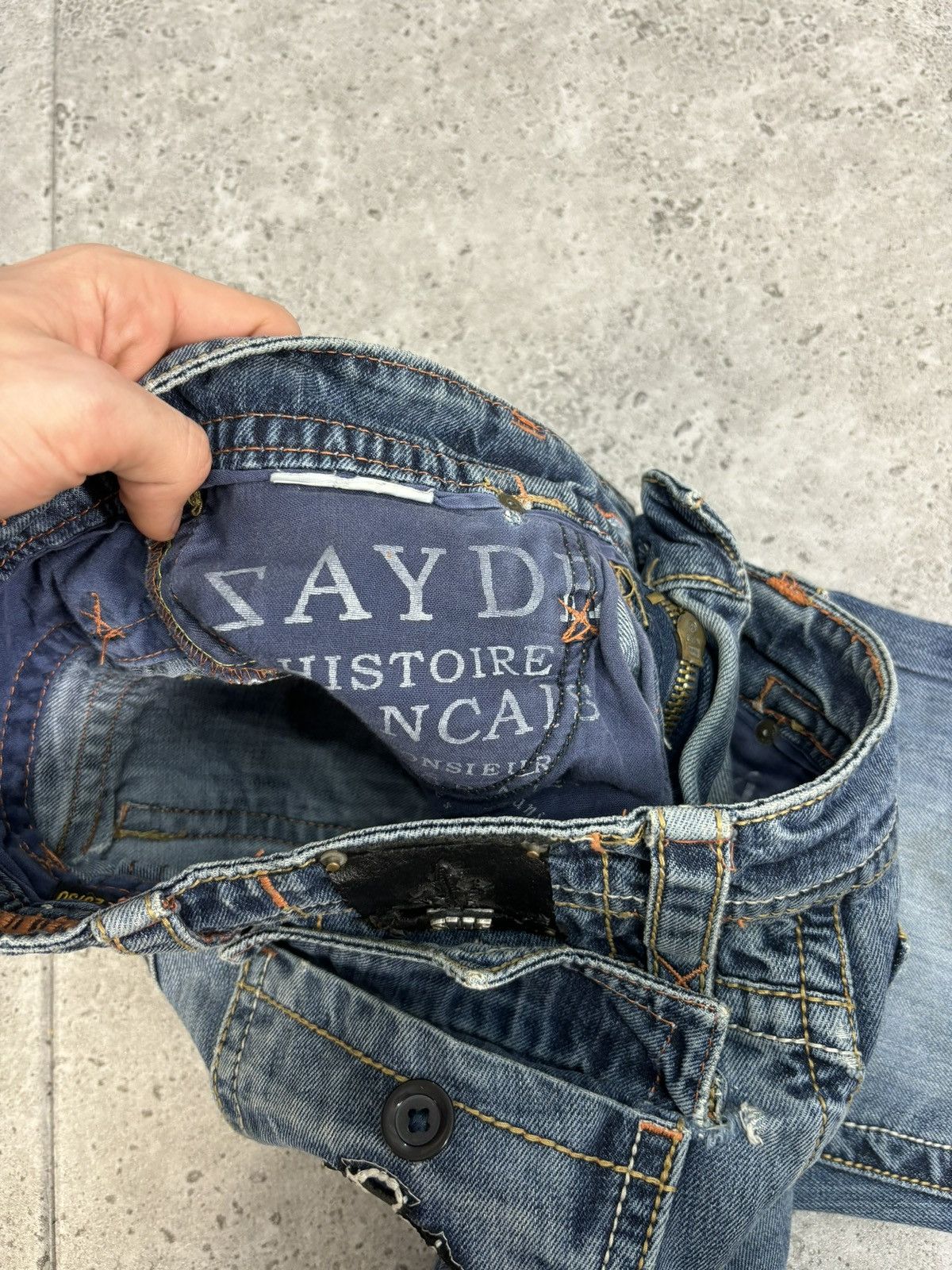 Affliction × Japanese Brand × Vintage Y2K Affliction 2000s Denim Shorts Faded Distressed Cross Size US 32 / EU 48 - 8 Thumbnail