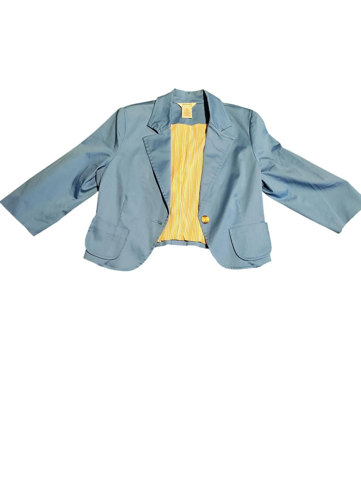 George Blue Womens 3/4 Sleeve Blazer Jacket by George Size XXL / US 16-18 / IT 52-54 - 7 Thumbnail