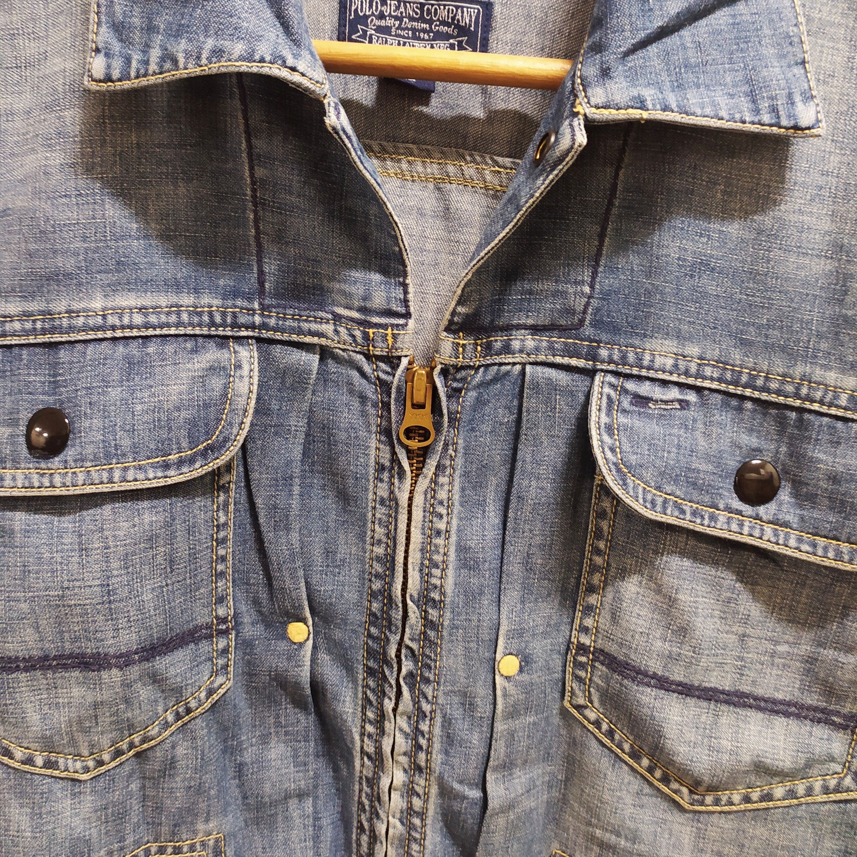 Polo Ralph Lauren × Vintage VTG Polo Jeans Company by Ralph Lauren Zip Up Denim Jacket Size US L / EU 52-54 / 3 - 7 Thumbnail