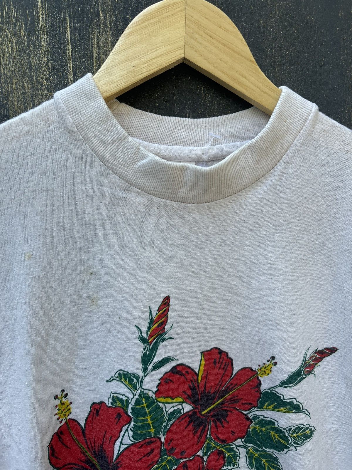 Vintage RARE! Vintage 80’s Flower Tee Art Hibiscus Size US M / EU 48-50 / 2 - 5 Thumbnail