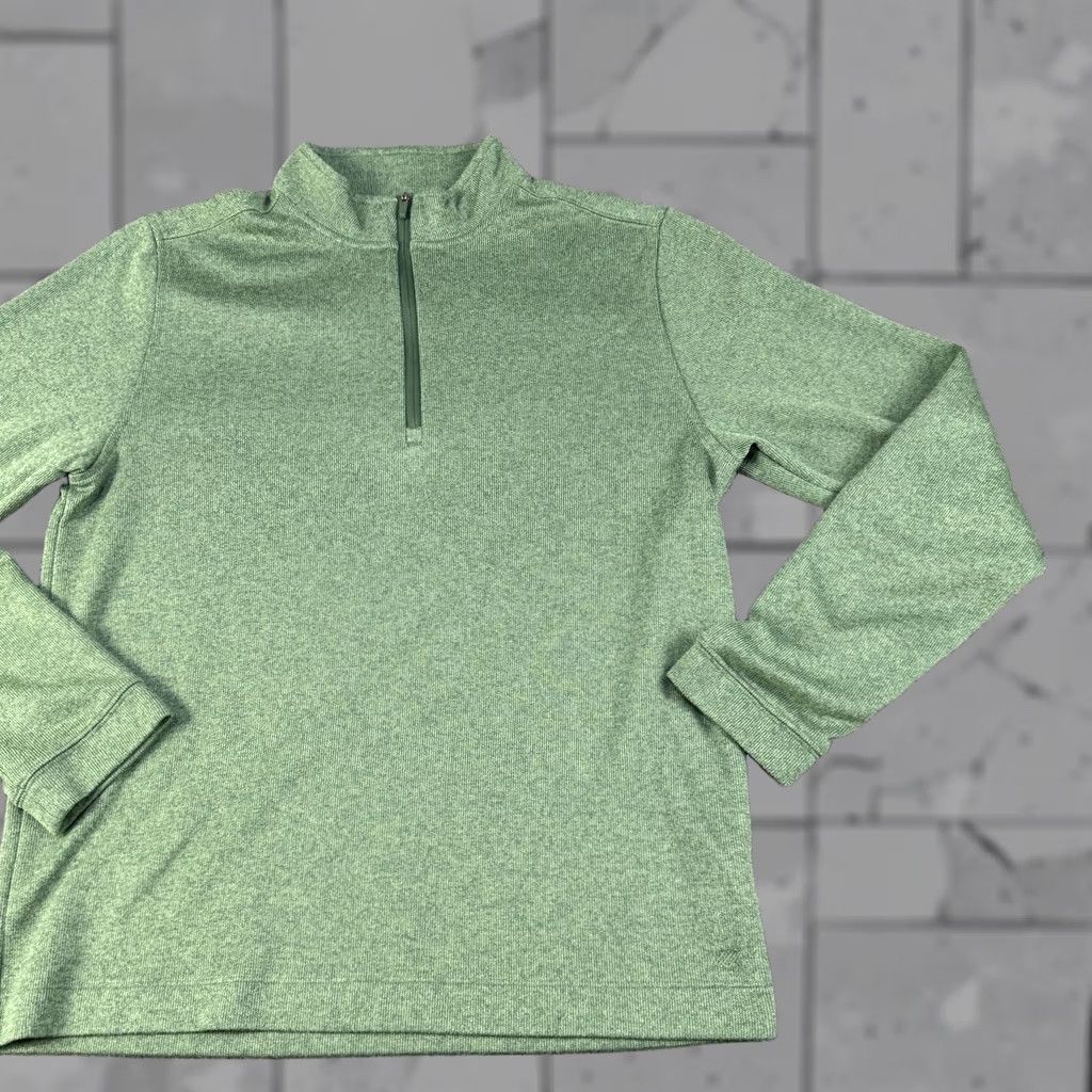 Rhone Rhone Mens Pullover Quarter Zip Mock Neck Long Sleeve Green 100% Polyester Casual Gym Running Walking Style: Pullover Size US M / EU 48-50 / 2 - 1 Thumbnail
