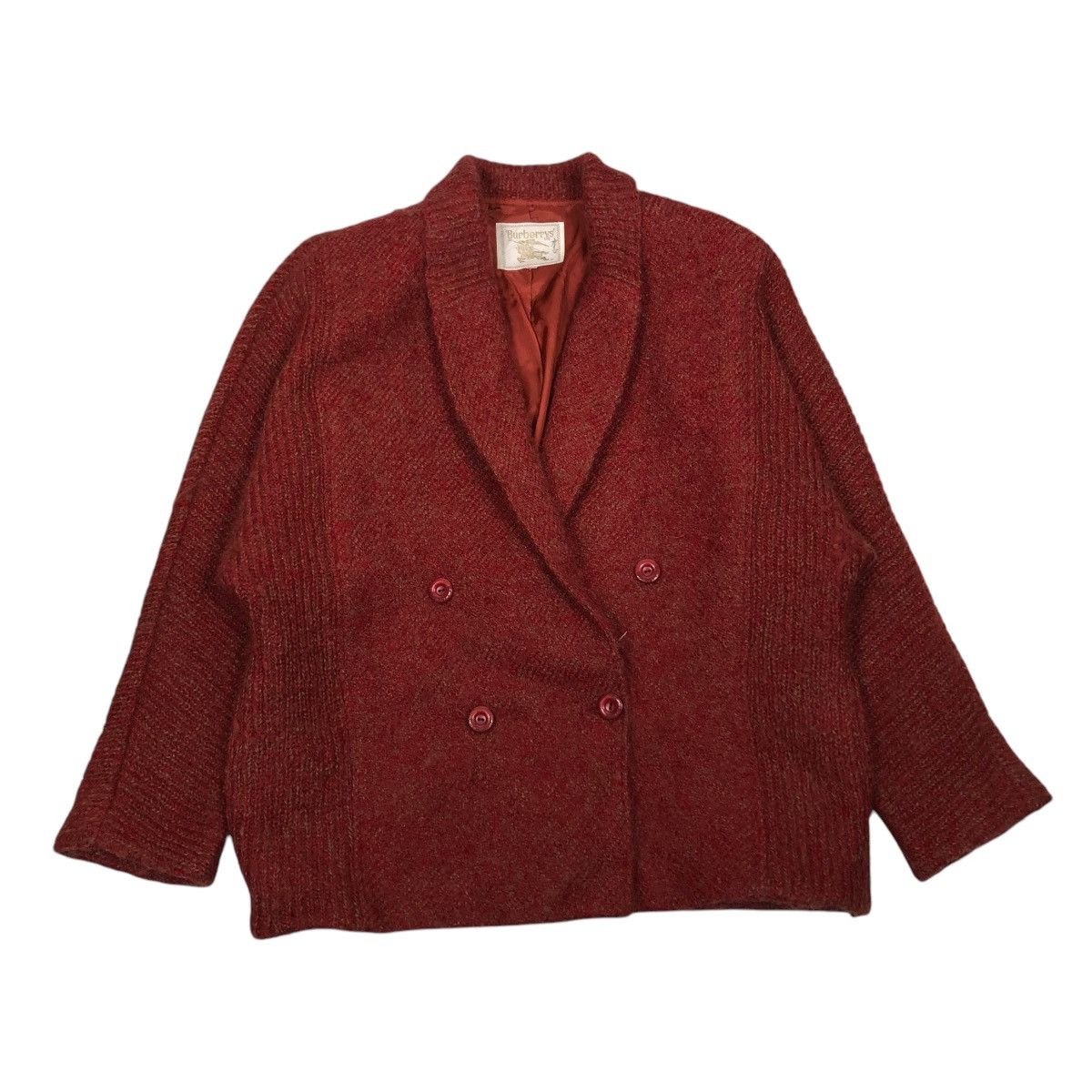 Burberry 🔥VINTAGE BURBERRYS KNIT WOOL BOMBER JACKET DOUBLE BREAST Size US M / EU 48-50 / 2 - 1 Thumbnail